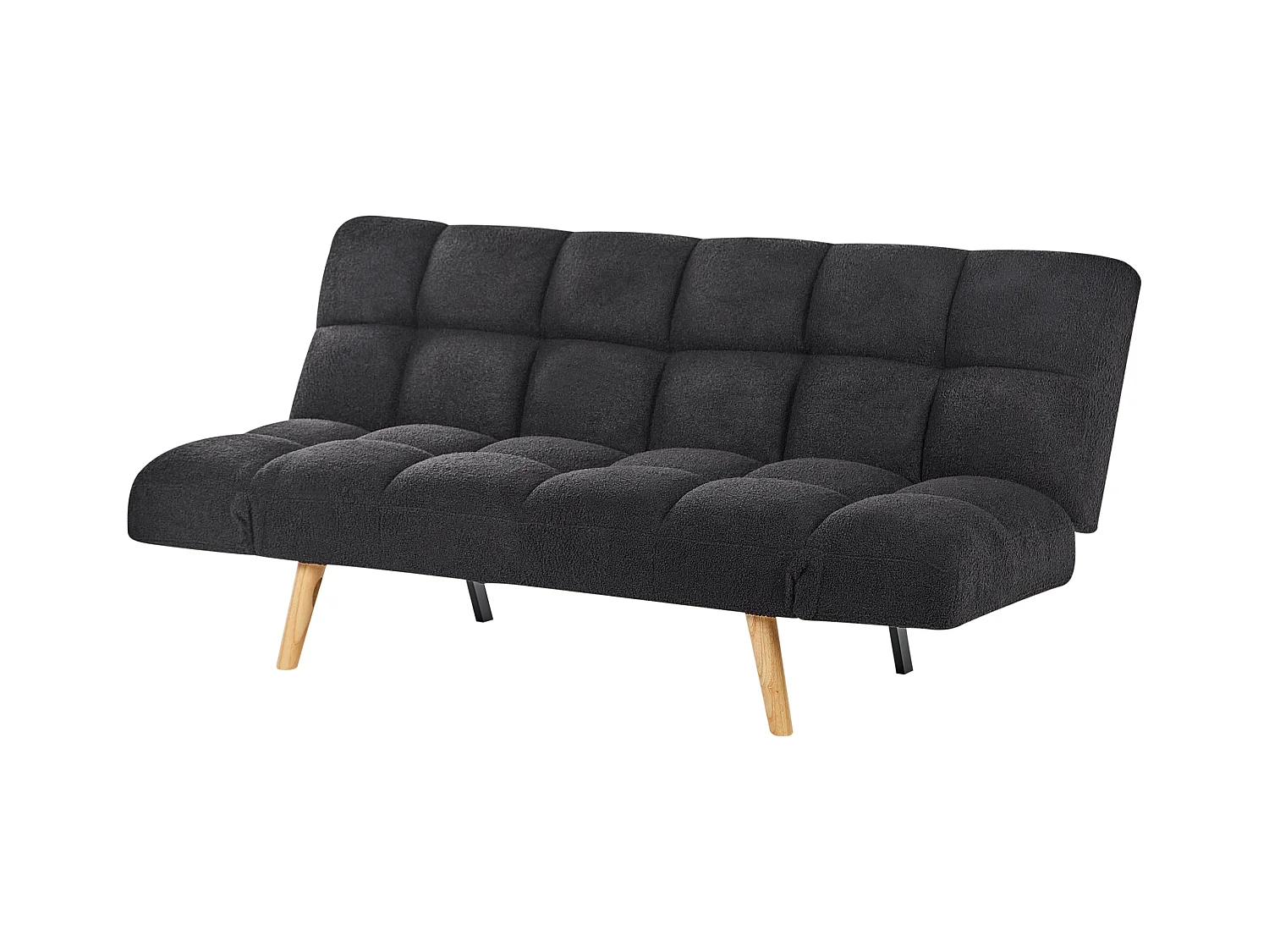 Canapé-lit 2 places INGARO Bouclé Noir