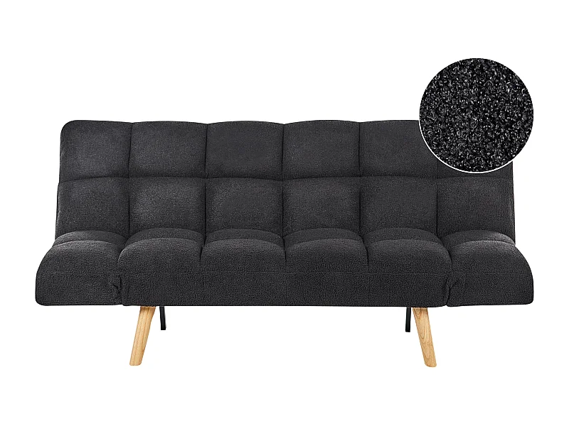 Divano letto INGARO Bouclé Nero 2 posti