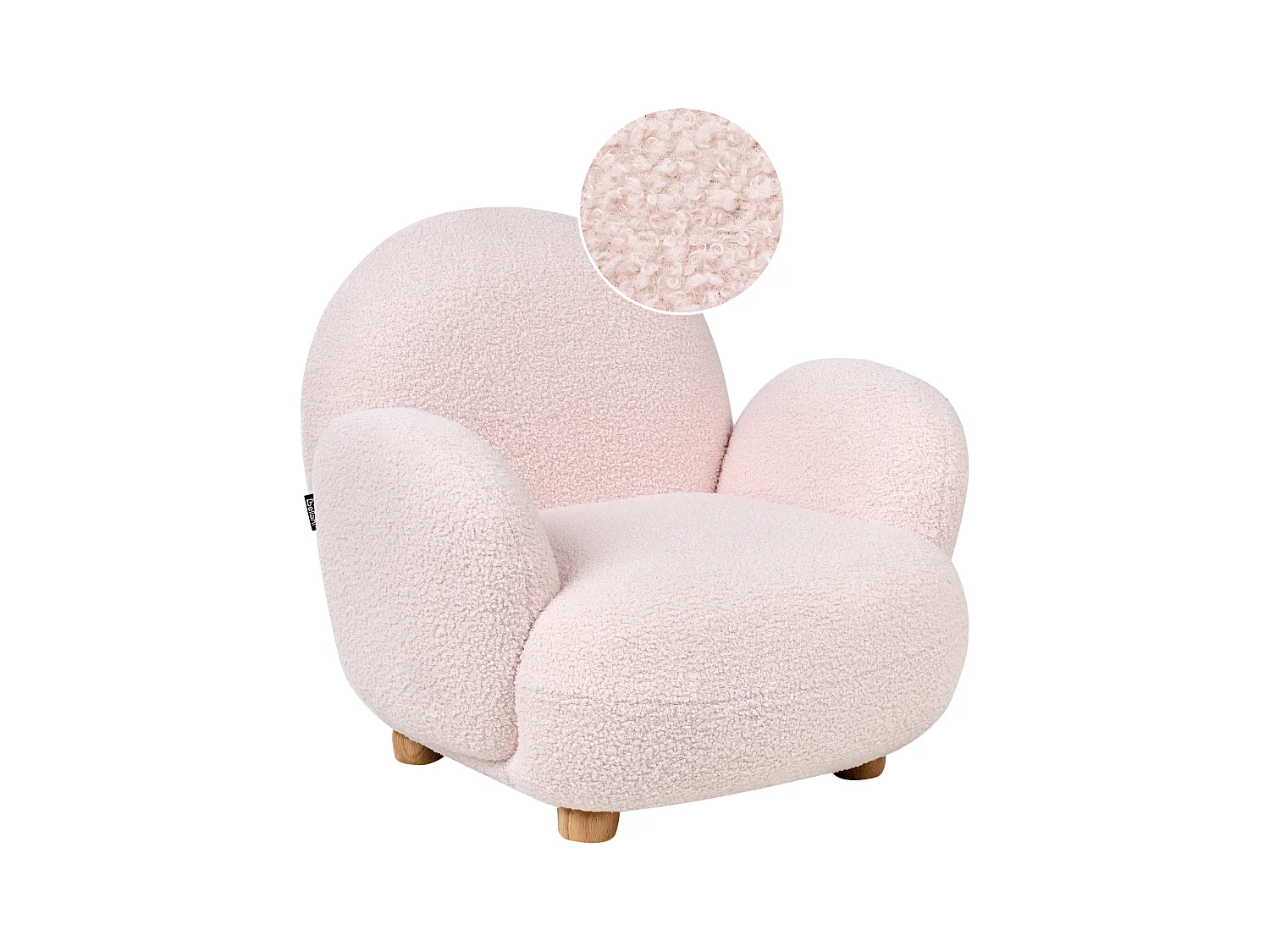 Seggiolino per bambini bouclé rosa pastello HEM