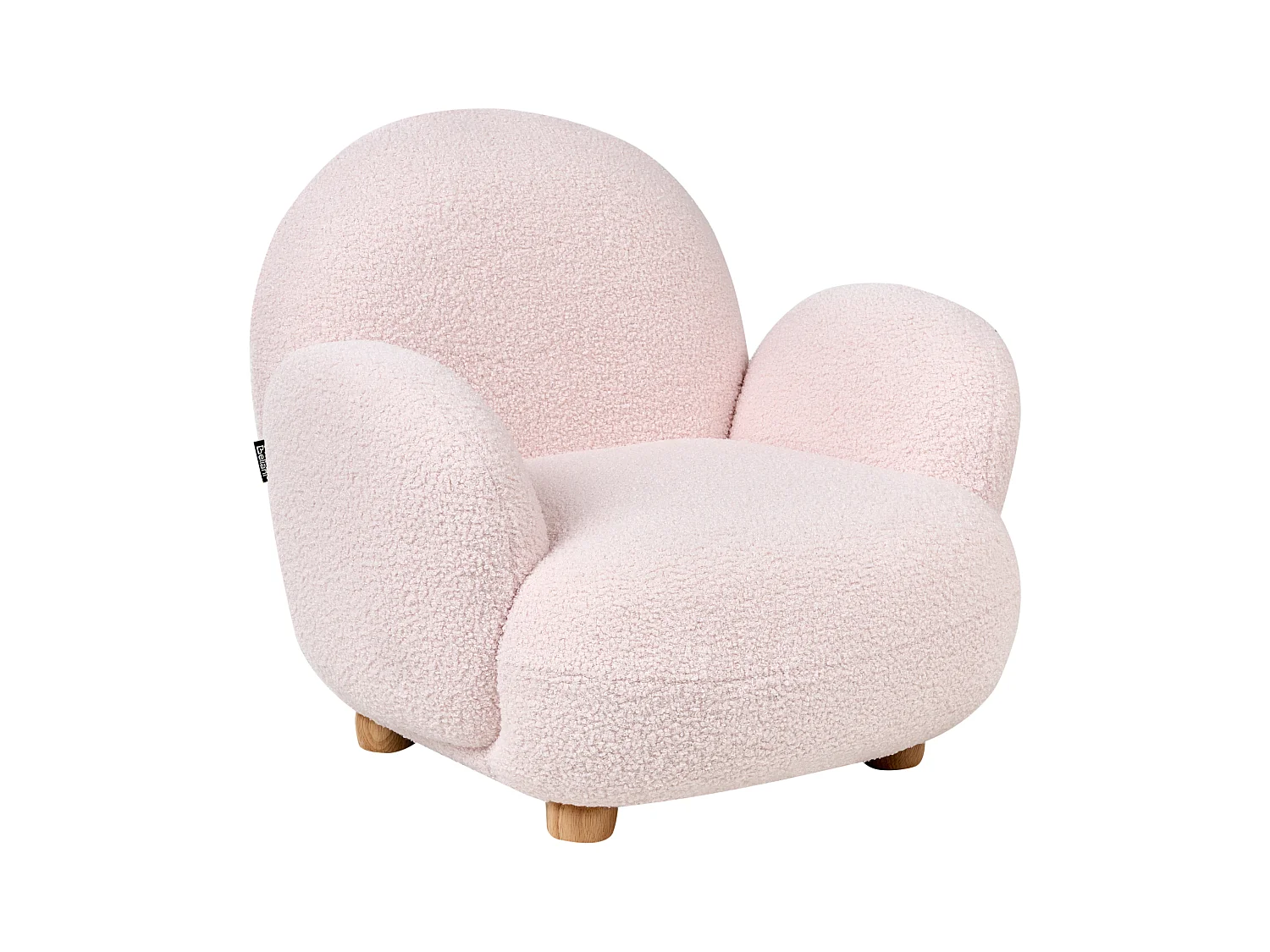 Kindersessel Bouclé pastellrosa HEM