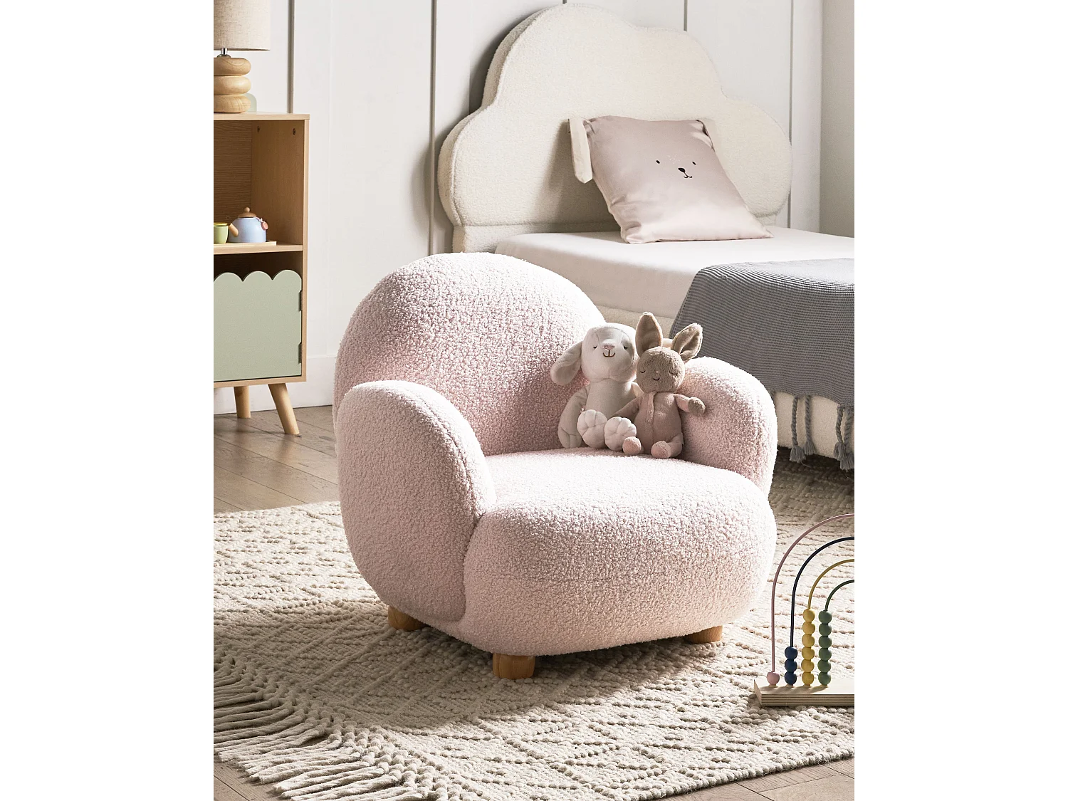 Fauteuil pour enfants HEM Bouclé Rose pastel