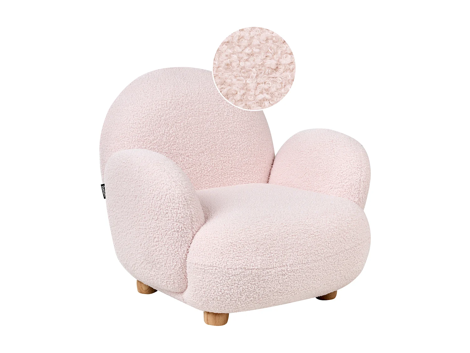 Fauteuil pour enfants HEM Bouclé Rose pastel