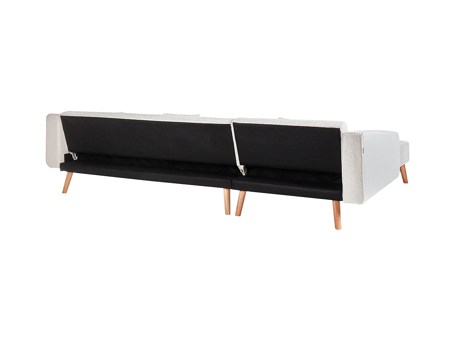 Sofá-cama de canto VADSO Bouclé Branco creme 4 lugares à direita