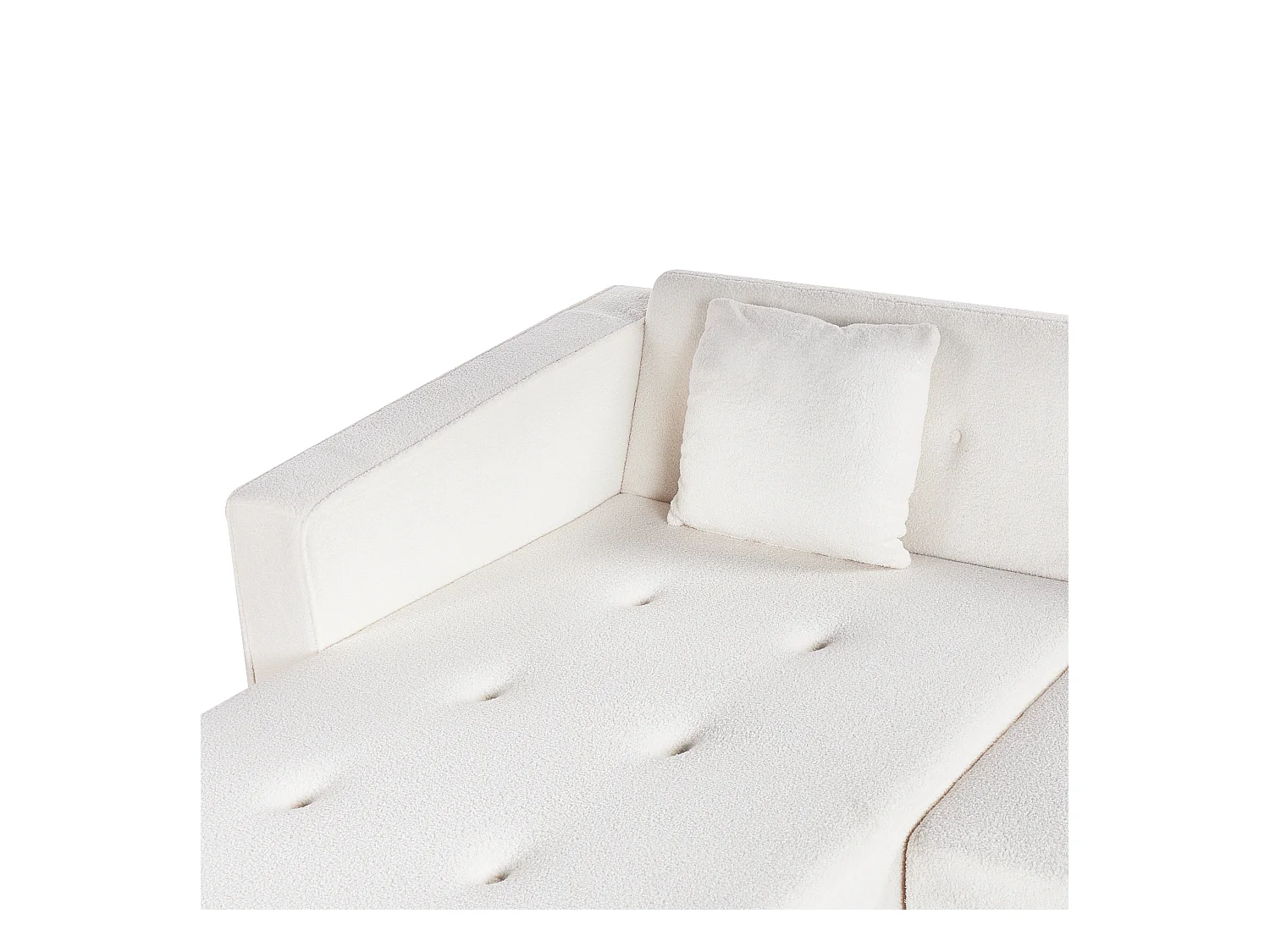 Sofá-cama de canto VADSO Bouclé Branco creme 4 lugares à direita
