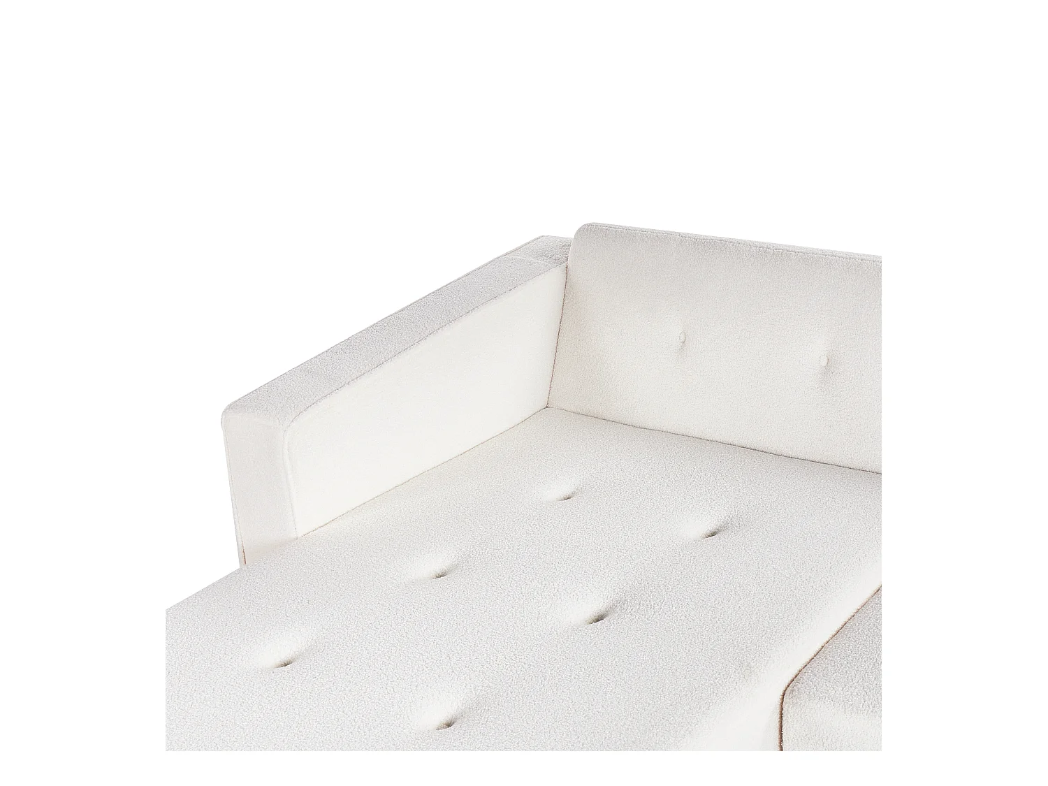 Sofá-cama de canto VADSO Bouclé Branco creme 4 lugares à direita