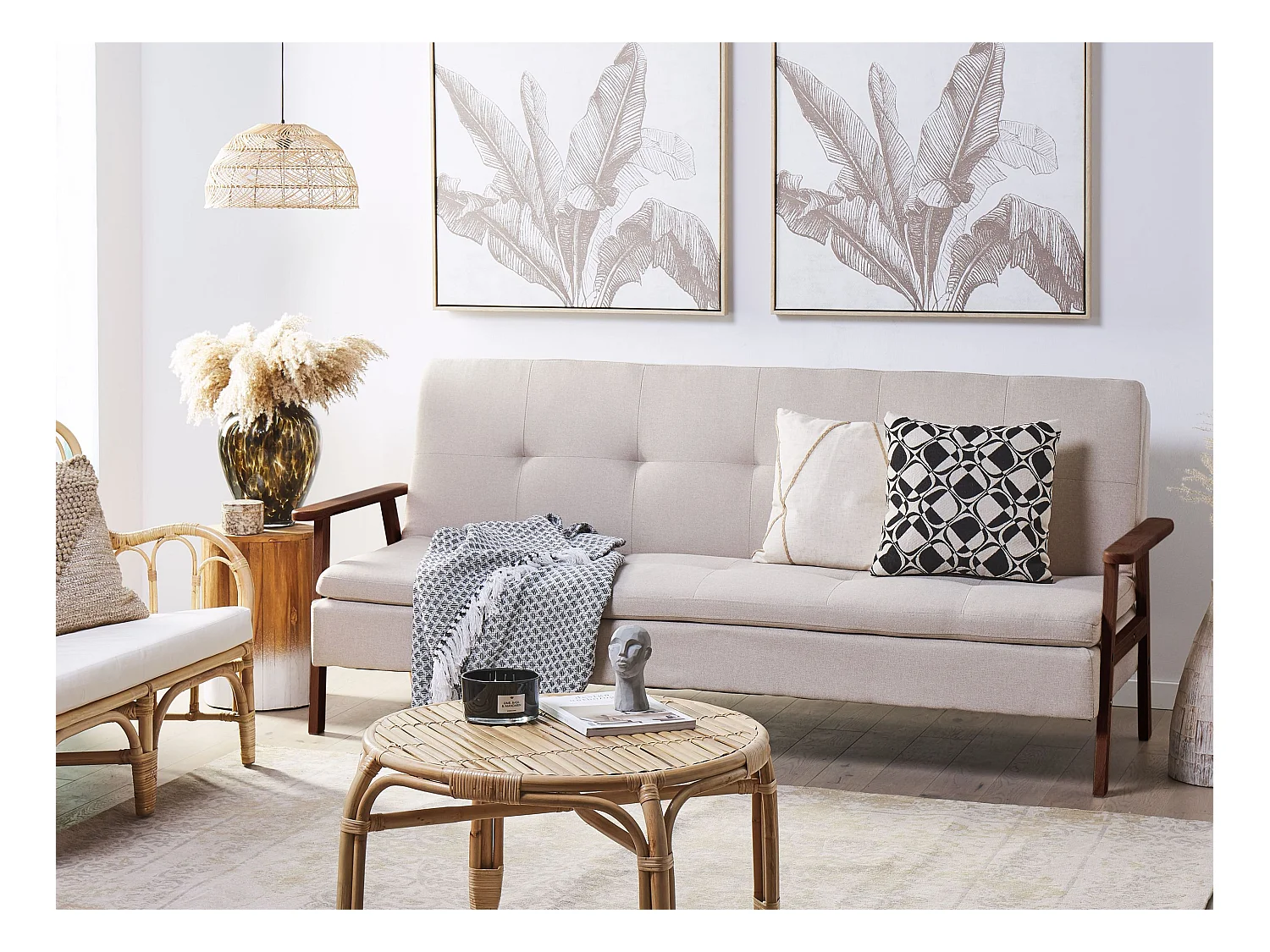 Schlafsofa TJORN Stoff Beige 3-Sitzer