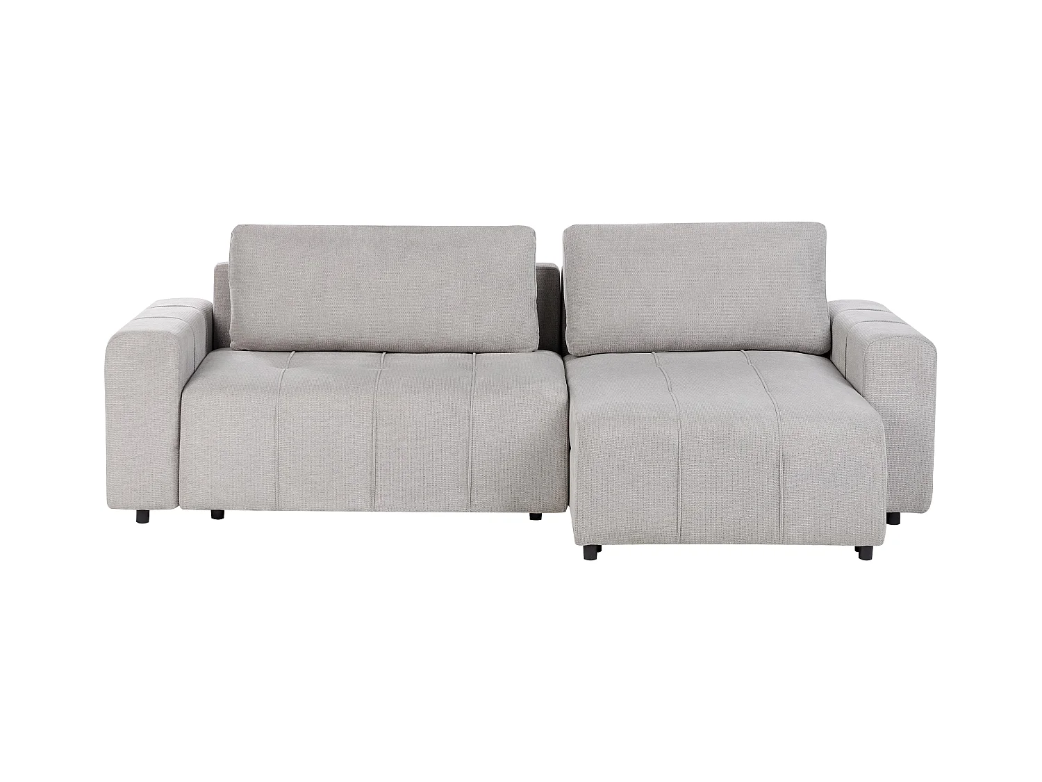 Canapé-lit d'angle 3 places INNVIK Tissu Gris clair avec rangement Côté droite