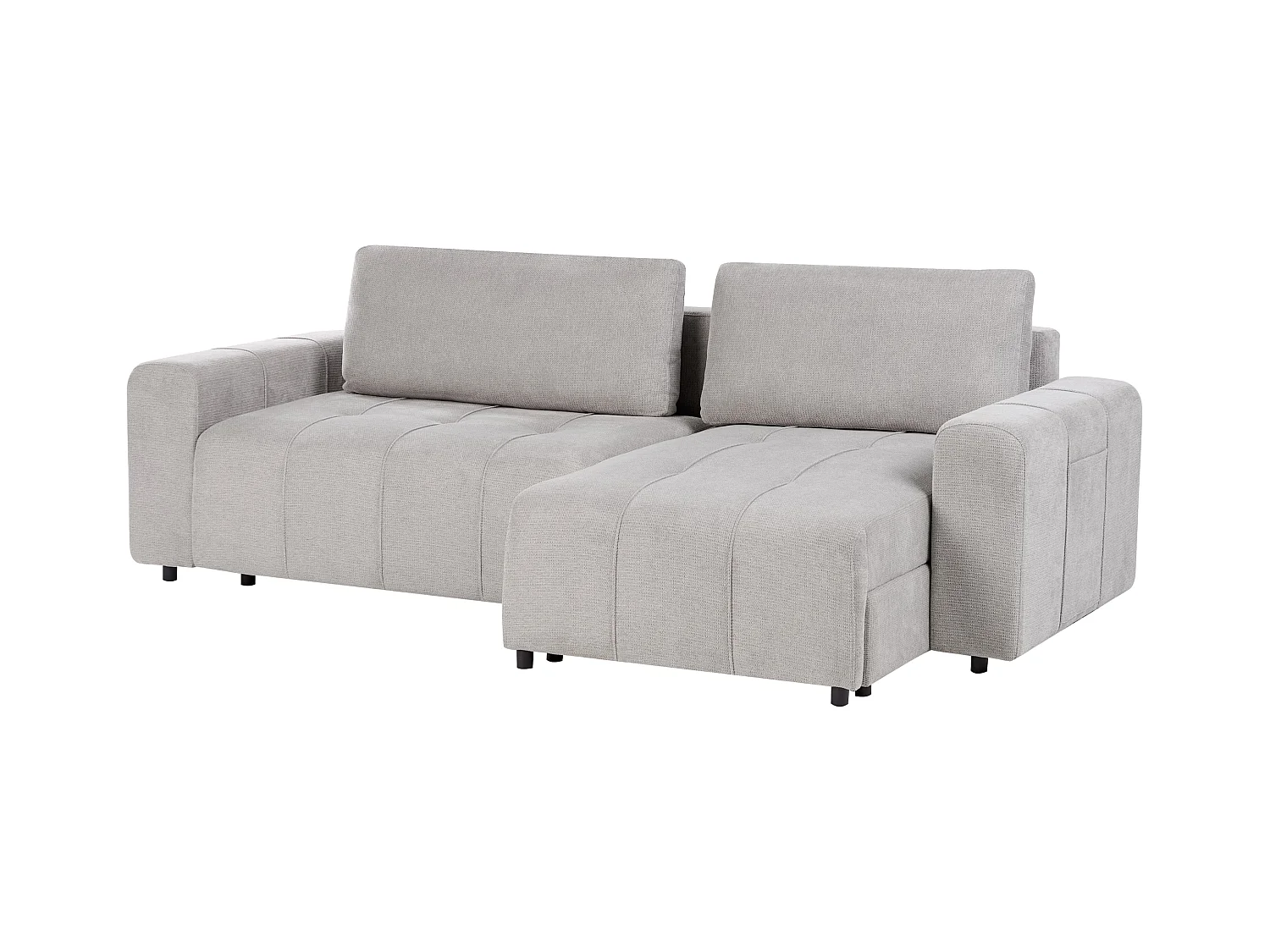 Canapé-lit d'angle 3 places INNVIK Tissu Gris clair avec rangement Côté droite