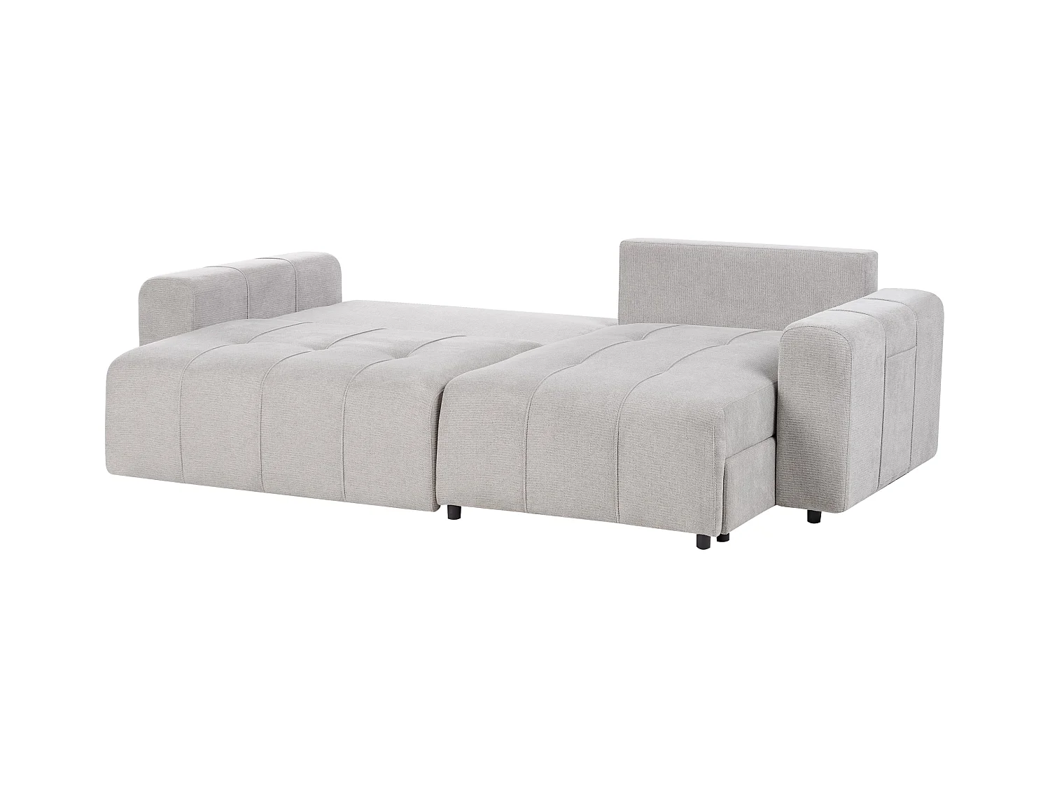 Canapé-lit d'angle 3 places INNVIK Tissu Gris clair avec rangement Côté droite