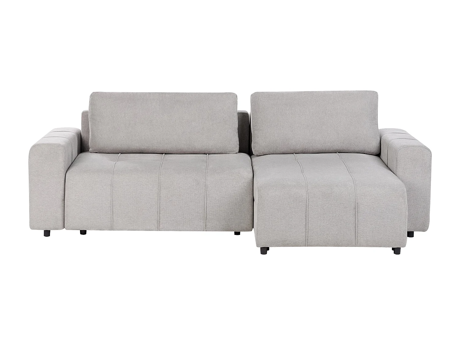 Canapé-lit d'angle 3 places INNVIK Tissu Gris clair avec rangement Côté droite