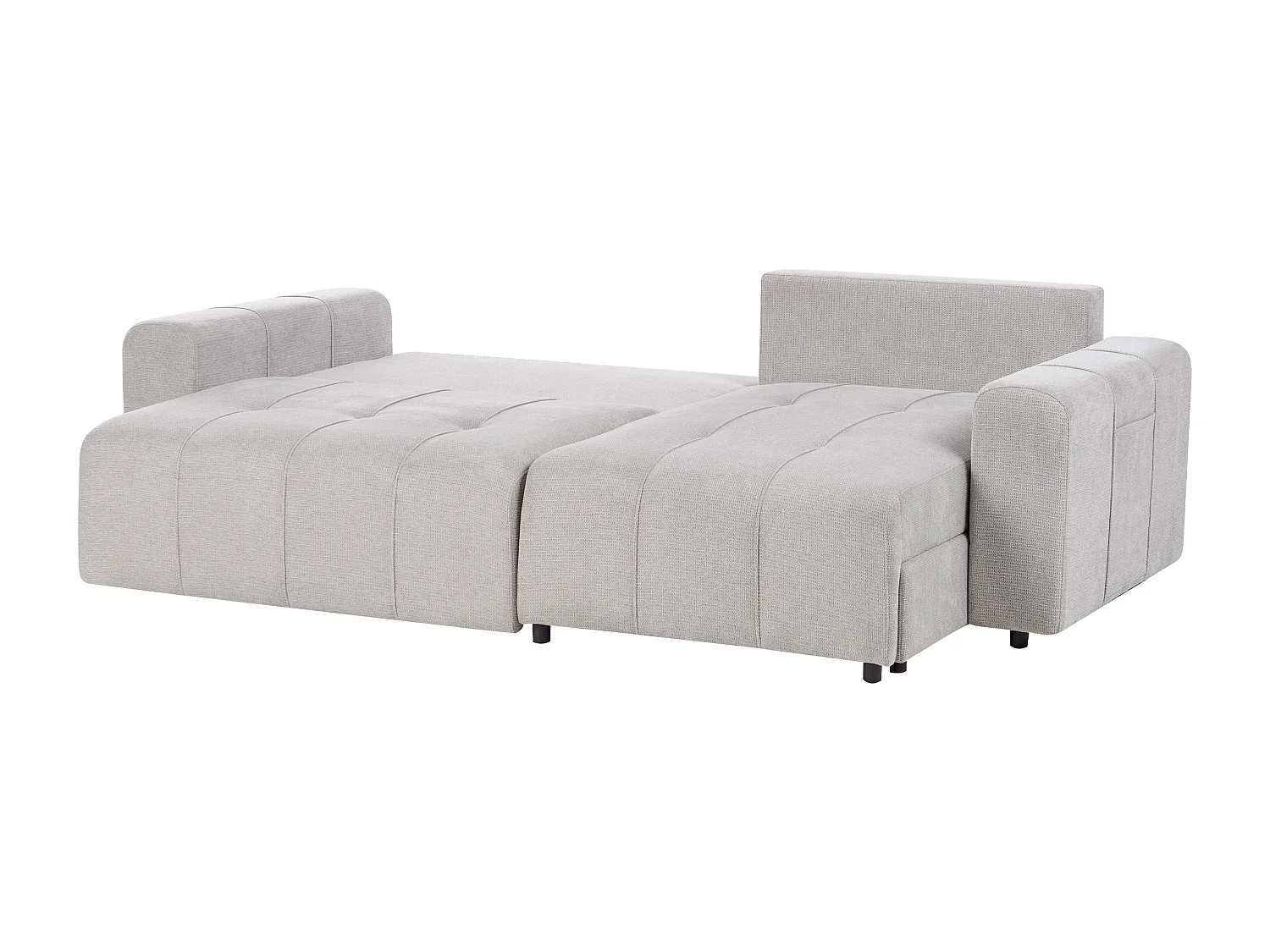 Canapé-lit d'angle 3 places INNVIK Tissu Gris clair avec rangement Côté droite