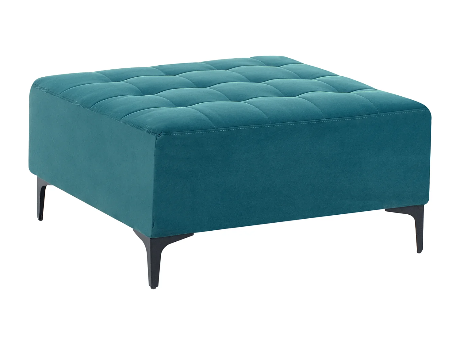 Sofá-cama de canto modular ABERDEEN Veludo Azul turquesa 4 lugares à esquerda