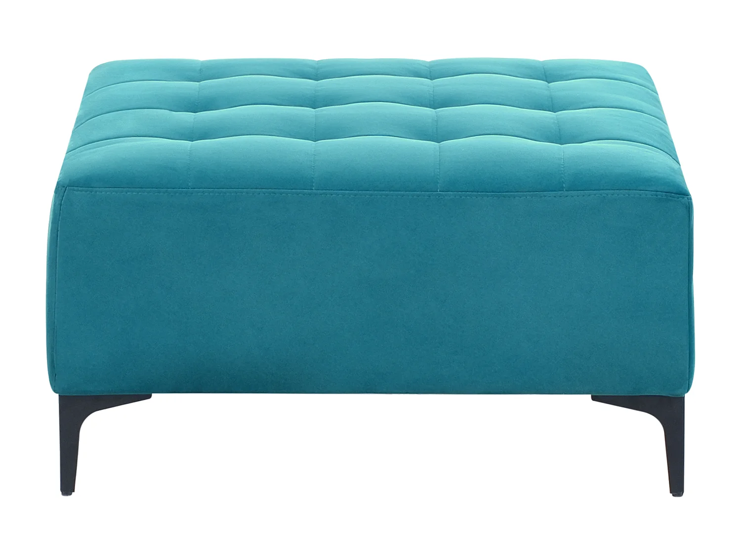 Sofá-cama de canto modular ABERDEEN Veludo Azul turquesa 4 lugares à esquerda