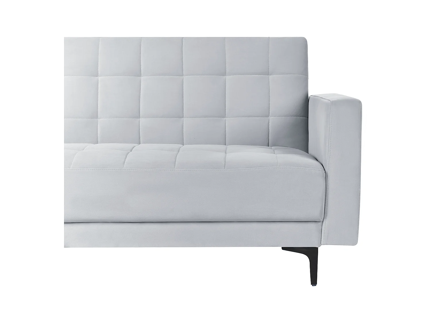 Canapé-lit d'angle modulable 4 places ABERDEEN Velours Gris clair Côté droit