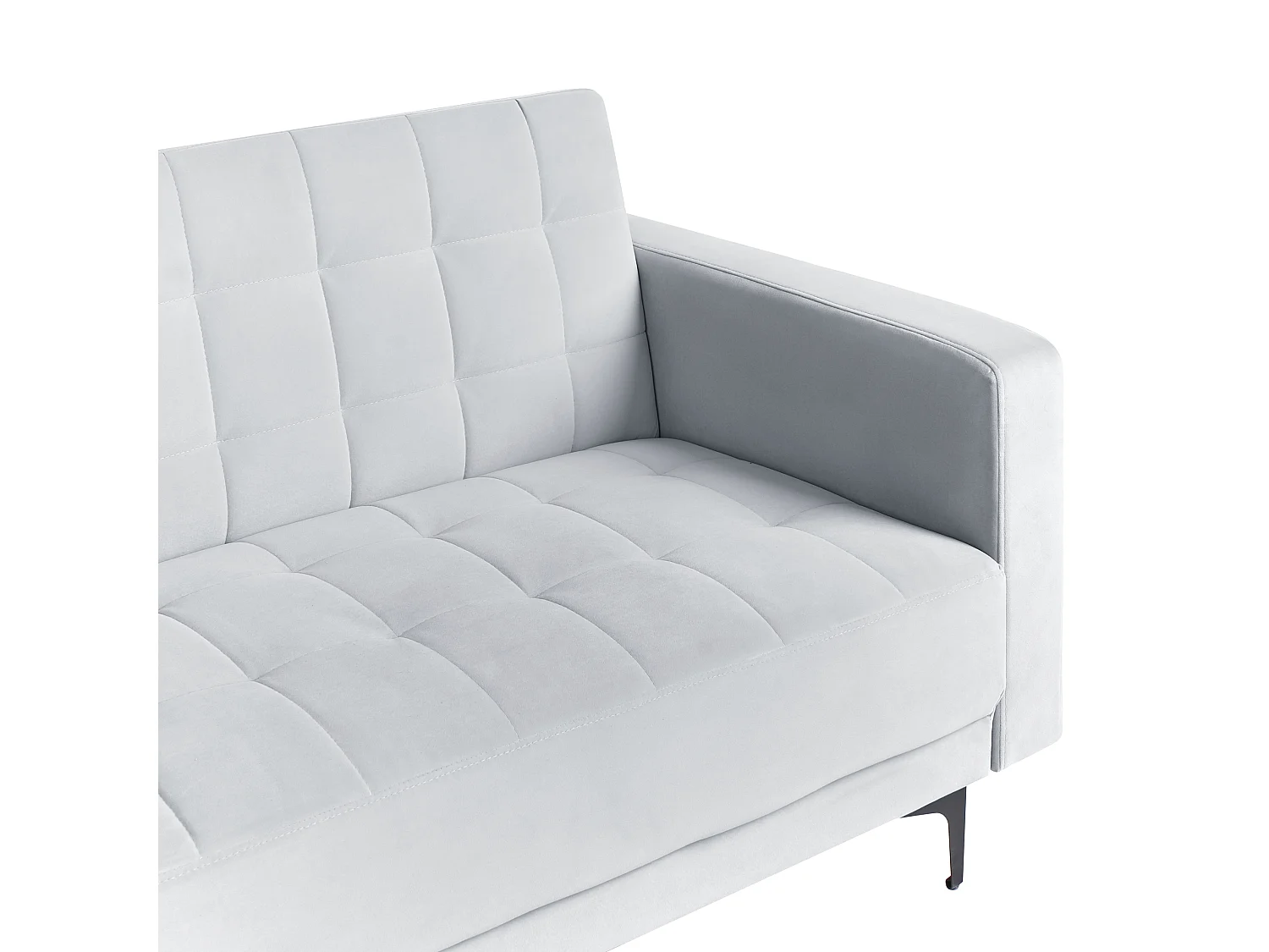 Canapé-lit d'angle modulable 4 places ABERDEEN Velours Gris clair Côté droit