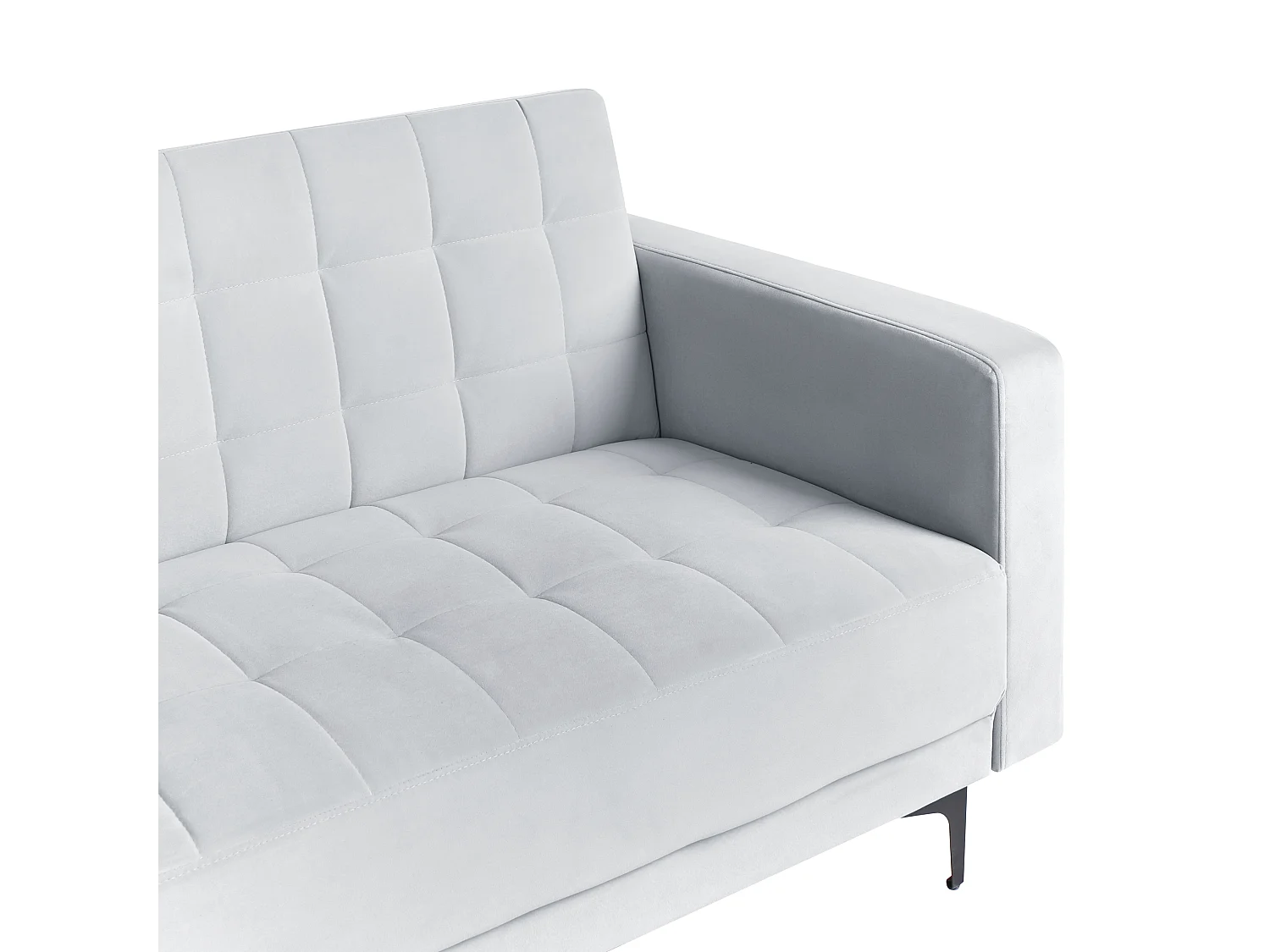 Canapé-lit d'angle modulable 4 places ABERDEEN Velours Gris clair Côté droit