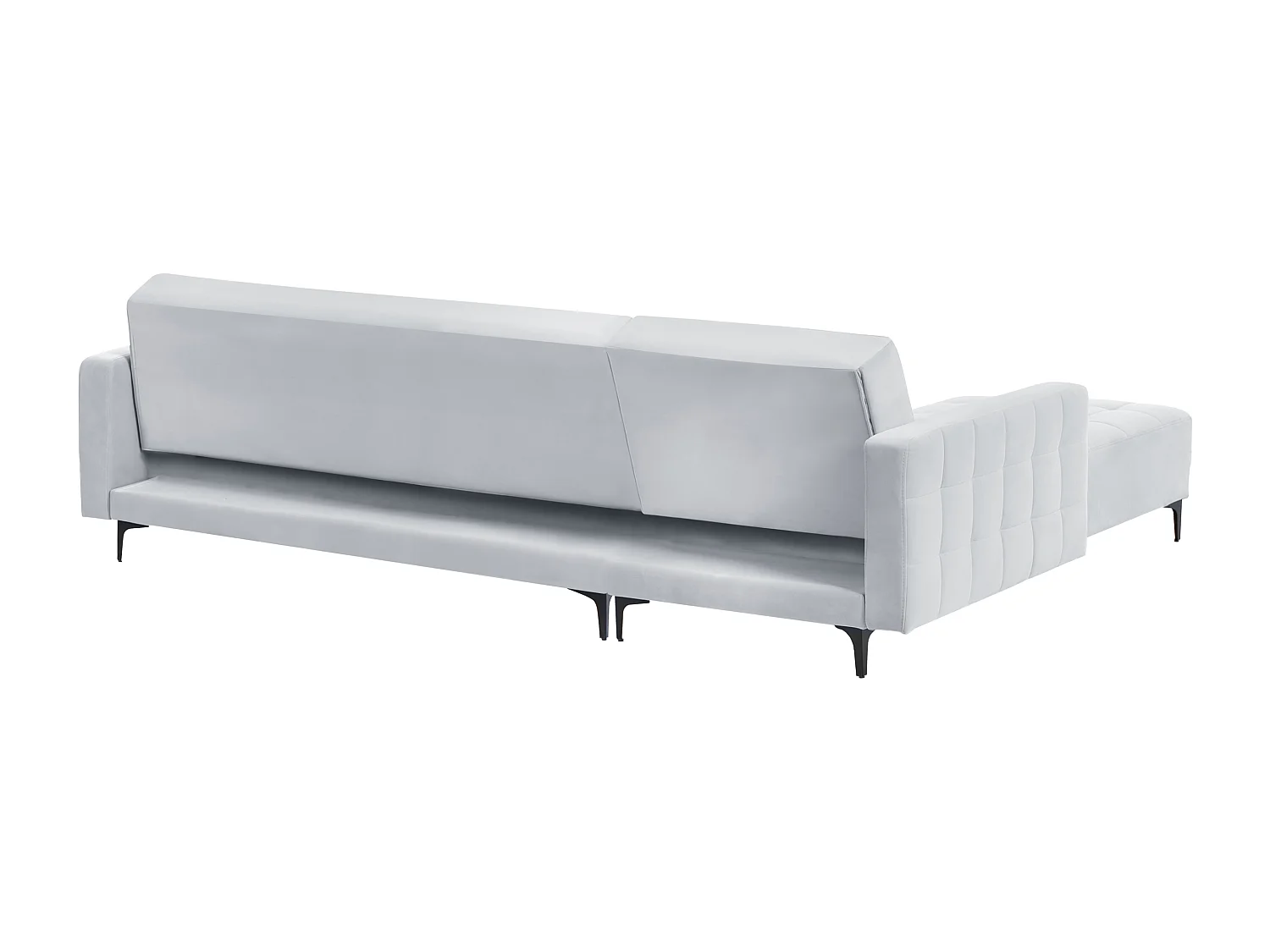 Canapé-lit d'angle modulable 4 places ABERDEEN Velours Gris clair Côté droit