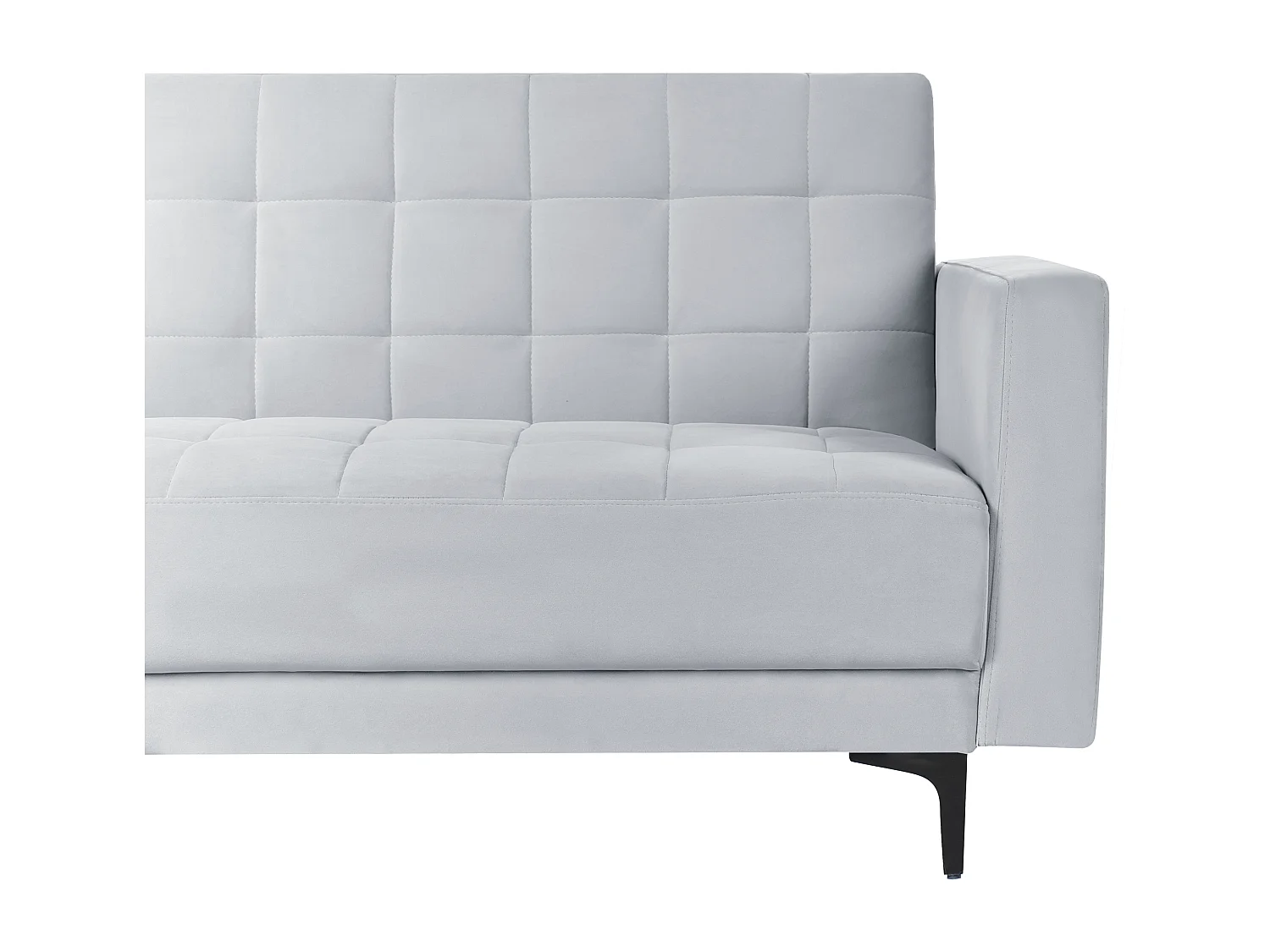 Canapé-lit d'angle modulable 4 places ABERDEEN Velours Gris clair Côté droit