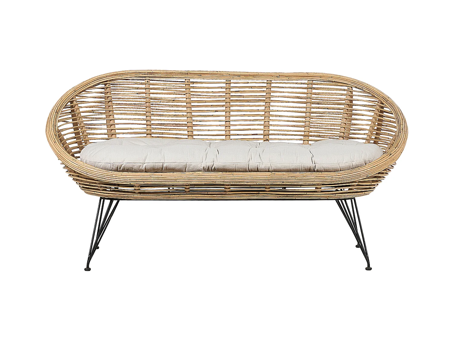 Gartensofa 2-Sitzer MARATEA Rattan Naturfarben