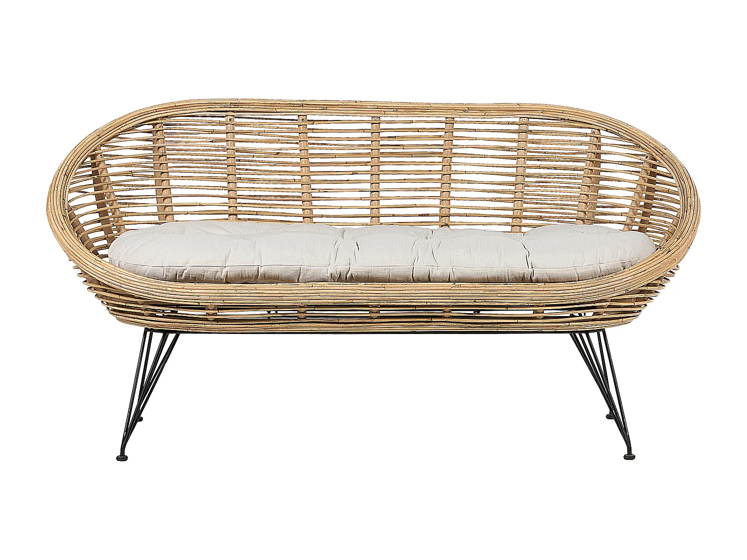 Canapé de jardin 2 places MARATEA Rotin Naturel