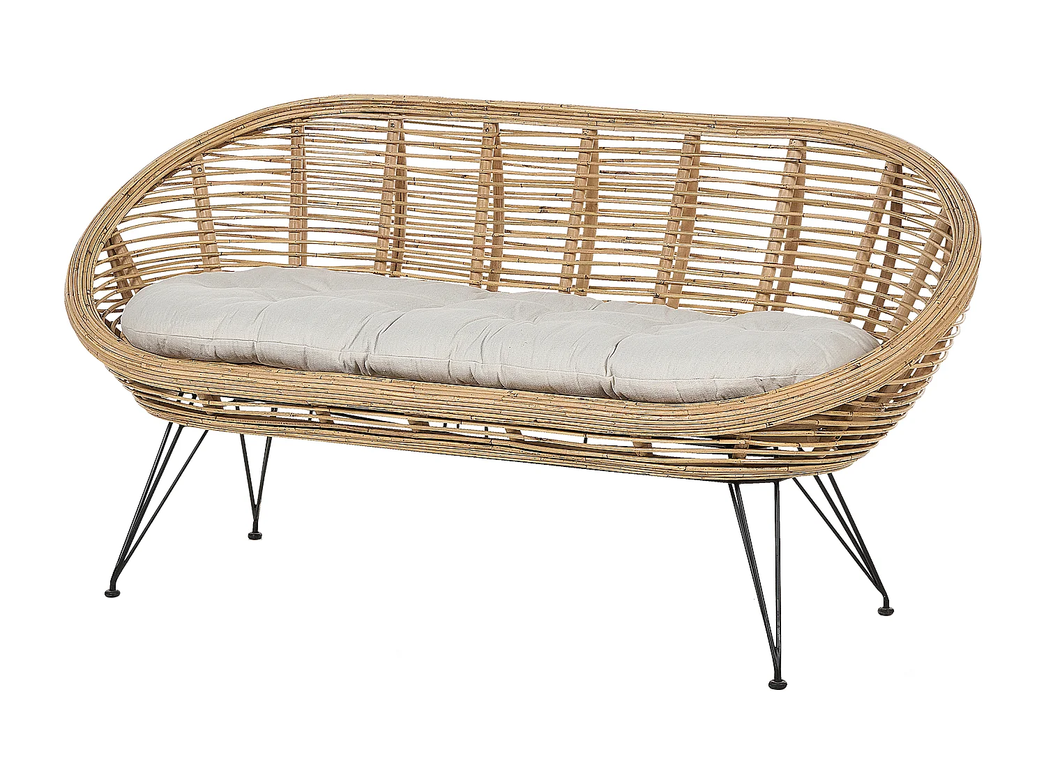 Canapé de jardin 2 places MARATEA Rotin Naturel