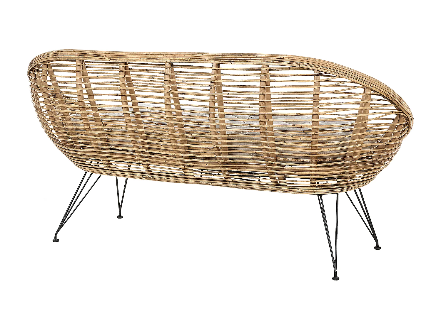 Canapé de jardin 2 places MARATEA Rotin Naturel