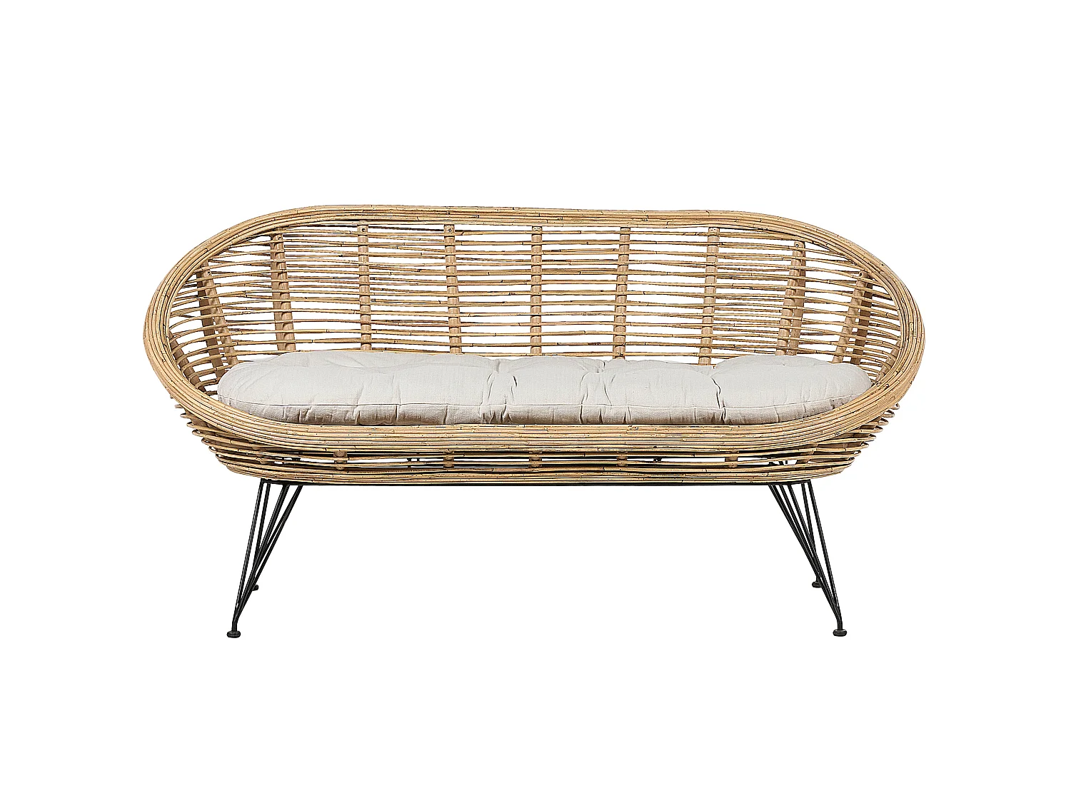 Tuin loungebank 2-zitter MARATEA Rotan Natuurlijk