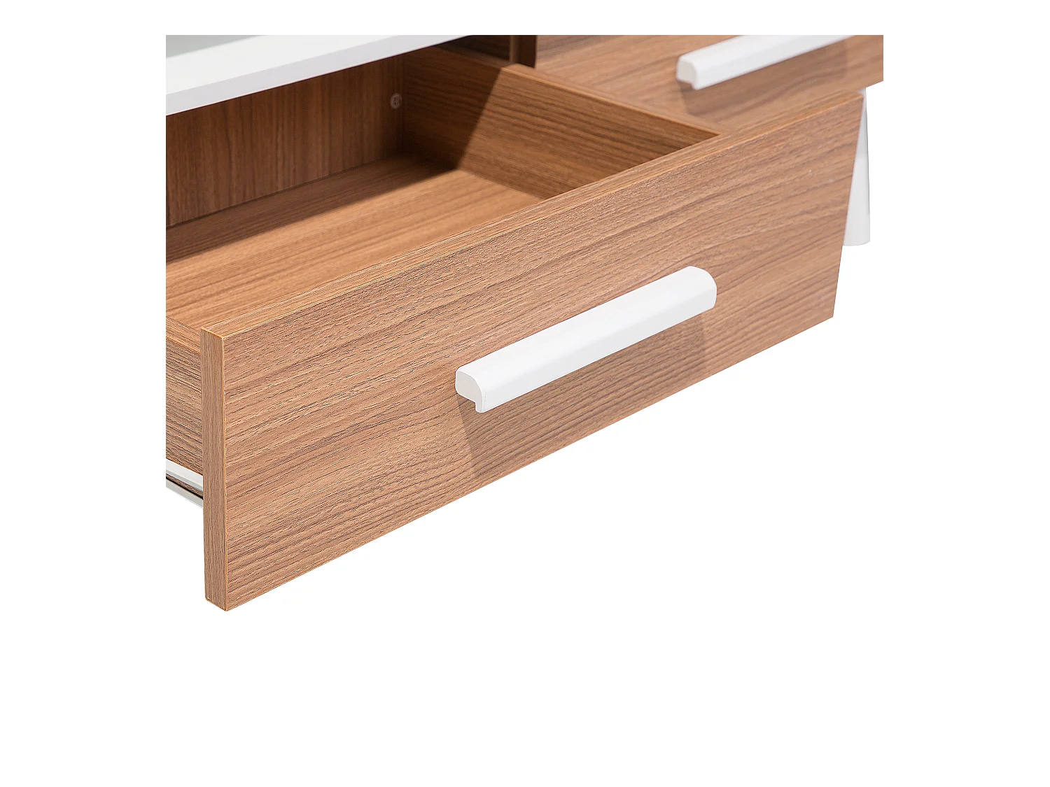 Table basse ALLOA Marron clair/blanc avec rangement