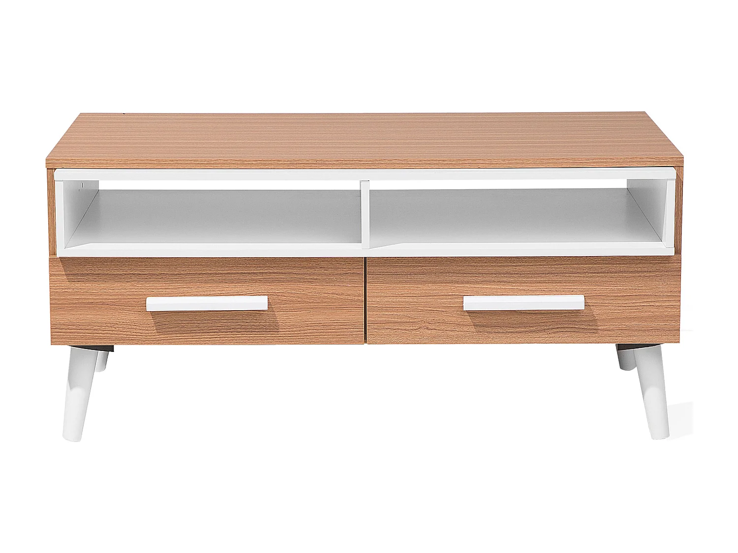 Mesa de centro ALLOA Marrón claro/Blanco con almacenaje