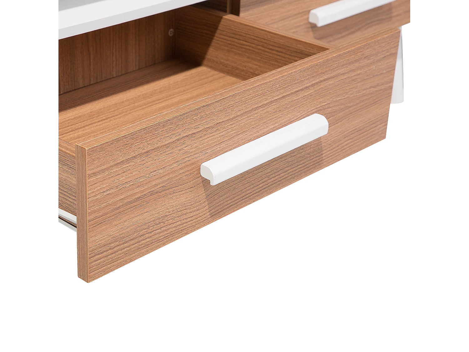 Table basse ALLOA Marron clair/blanc avec rangement