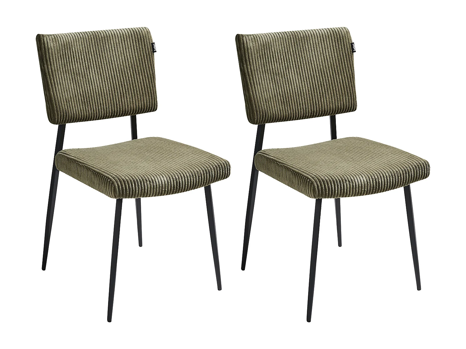 Zestaw 2 krzeseł do jadalni STURGIS Sztruks Oliwkowy