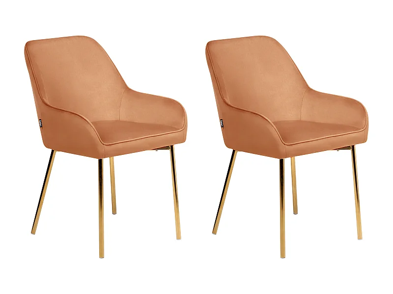 Lot de 2 chaises de salle à manger LOVERNA Velours Orange