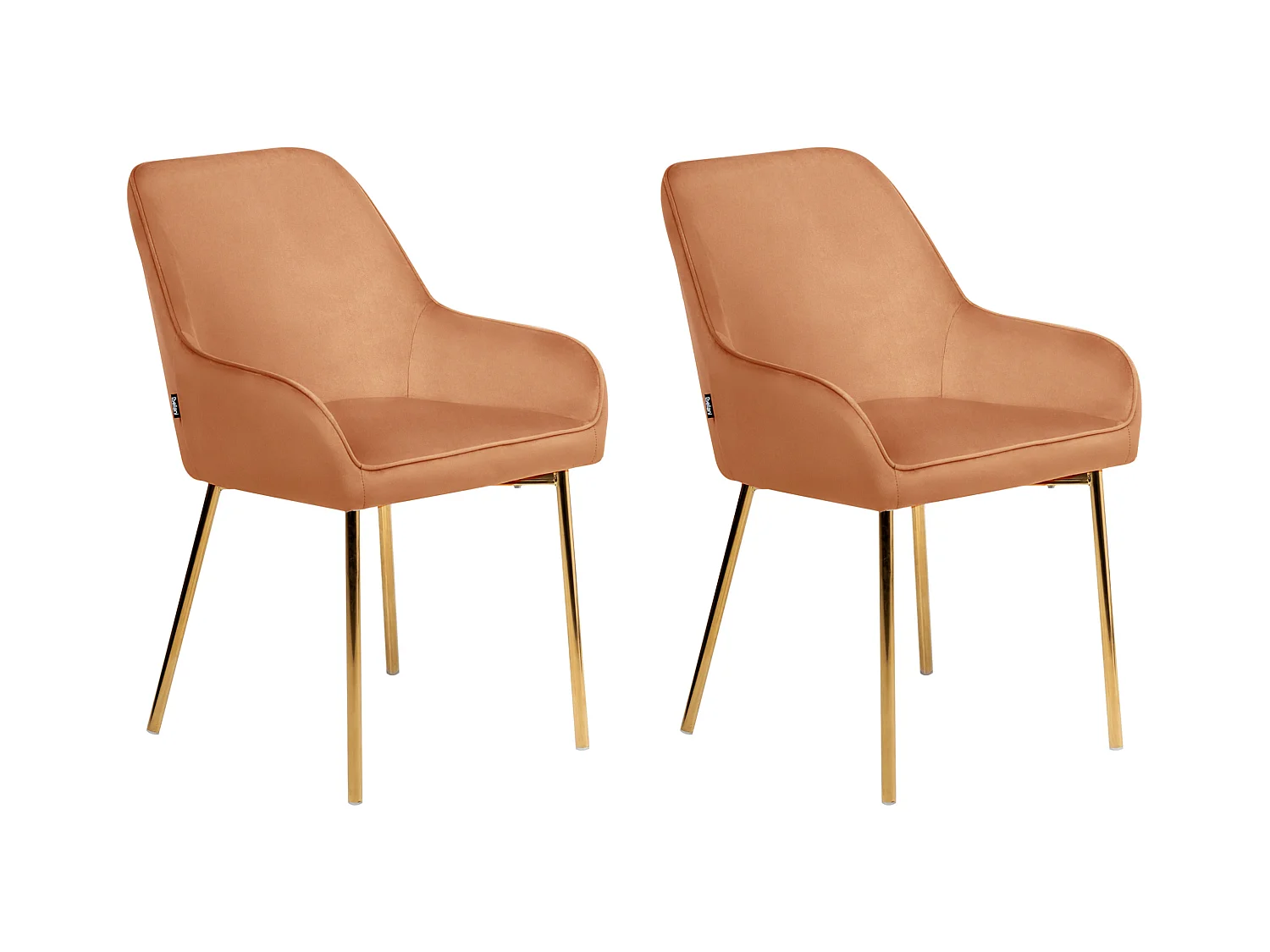 Esszimmerstuhl 2er Set LOVERNA Samtstoff Orange