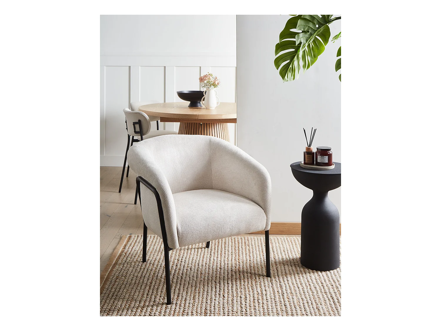 Fauteuil KROSSEN Tissu Beige clair