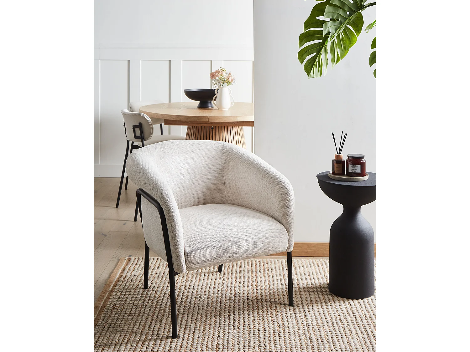 Fauteuil KROSSEN Tissu Beige clair