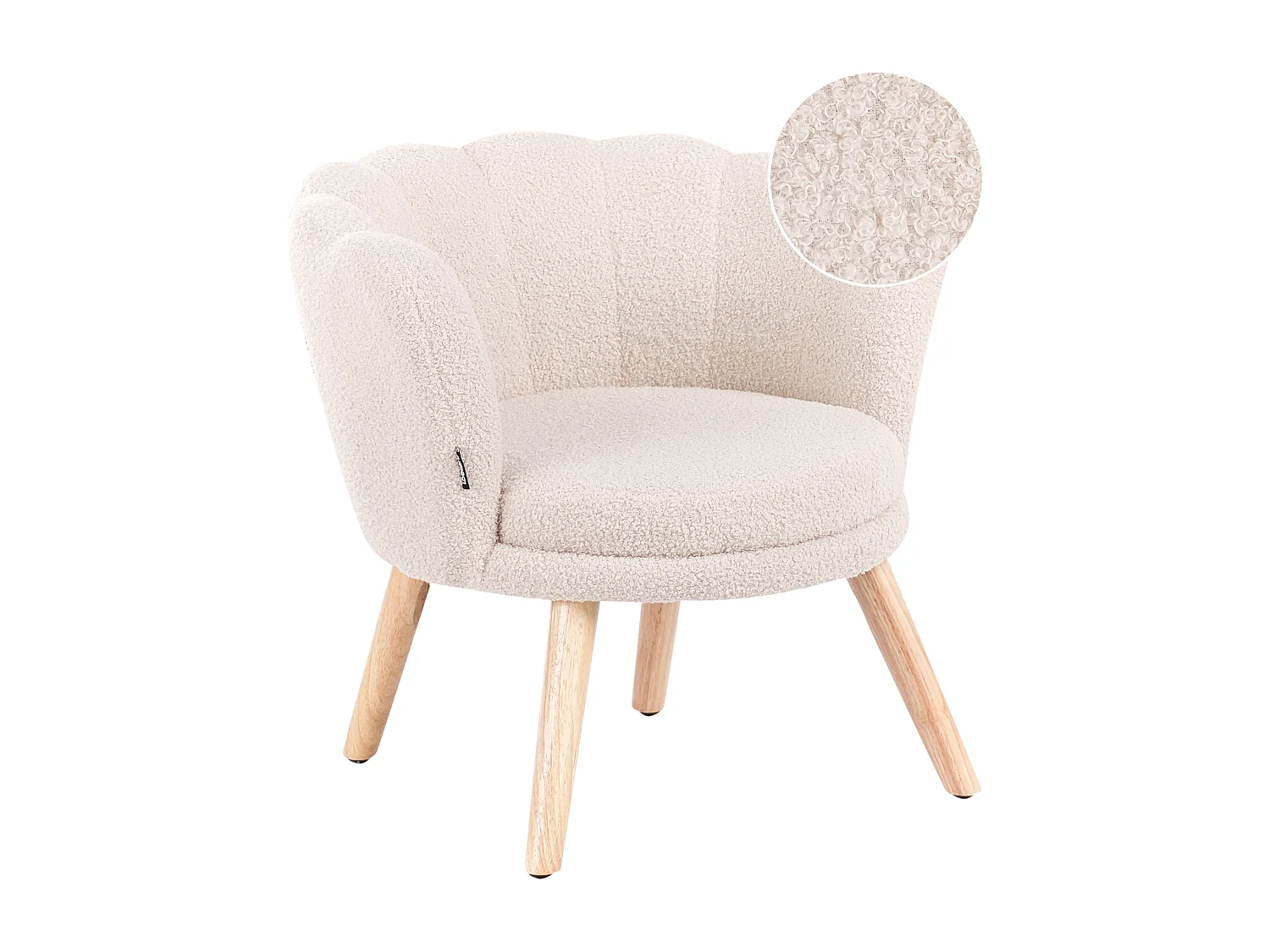 Poltrona per bambini bouclé beige chiaro HALBY