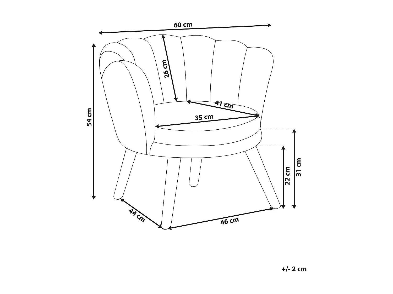 Poltrona per bambini bouclé beige chiaro HALBY
