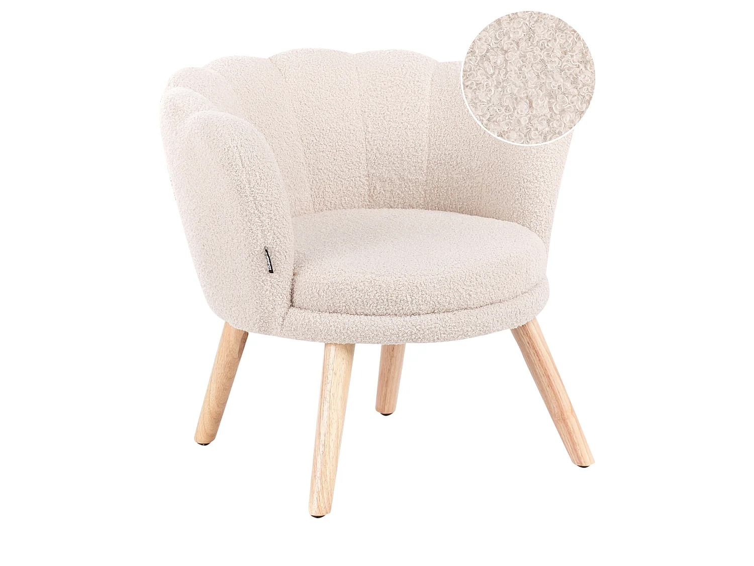 Fauteuil pour enfants en bouclé beige clair HALBY
