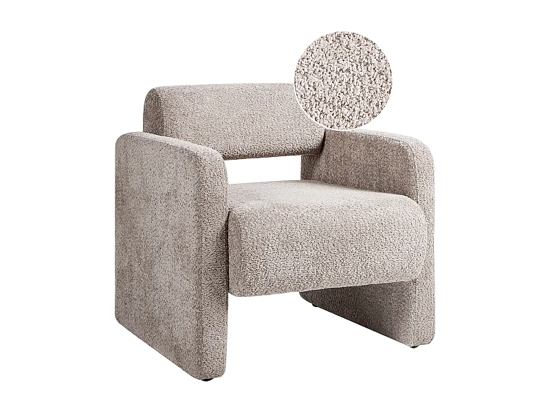 Fauteuil HALLSBERG Bouclé Taupe