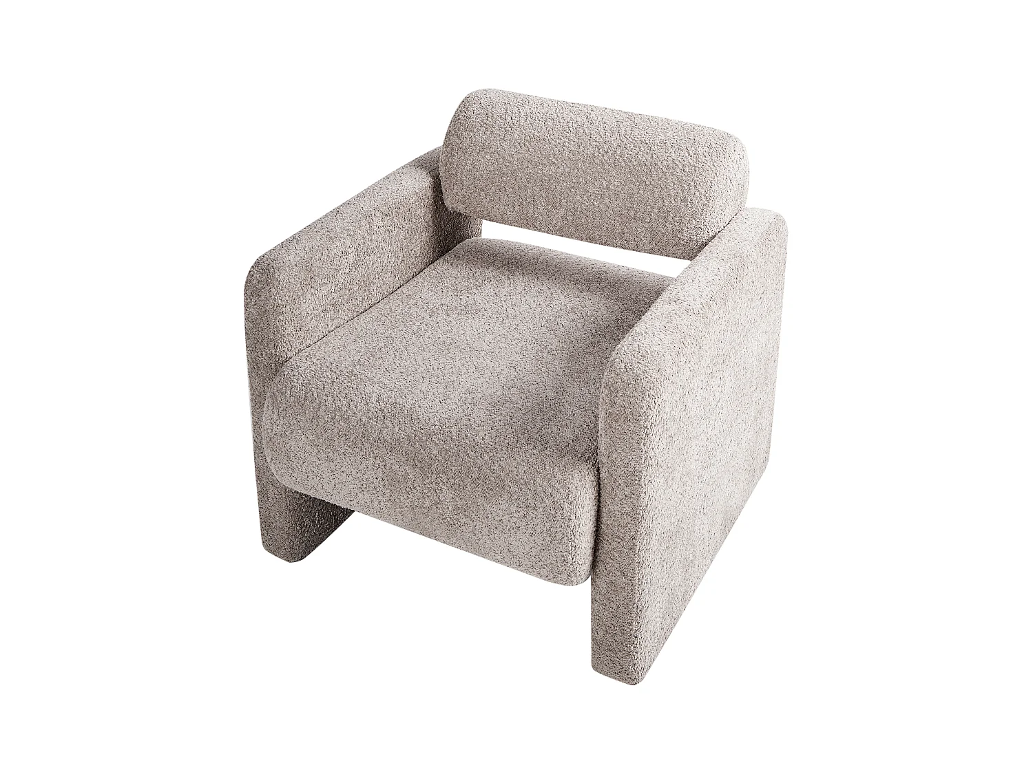 Bouclé Sessel im Retro-Stil Wohnzimmer Akzentstuhl Beige Taupe Hallsberg