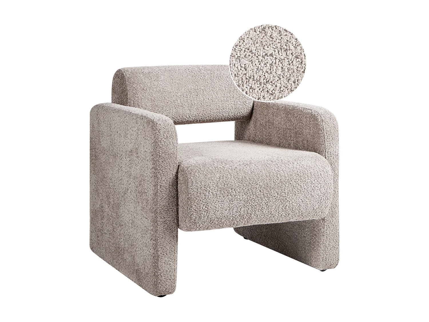 Bouclé Sessel im Retro-Stil Wohnzimmer Akzentstuhl Beige Taupe Hallsberg