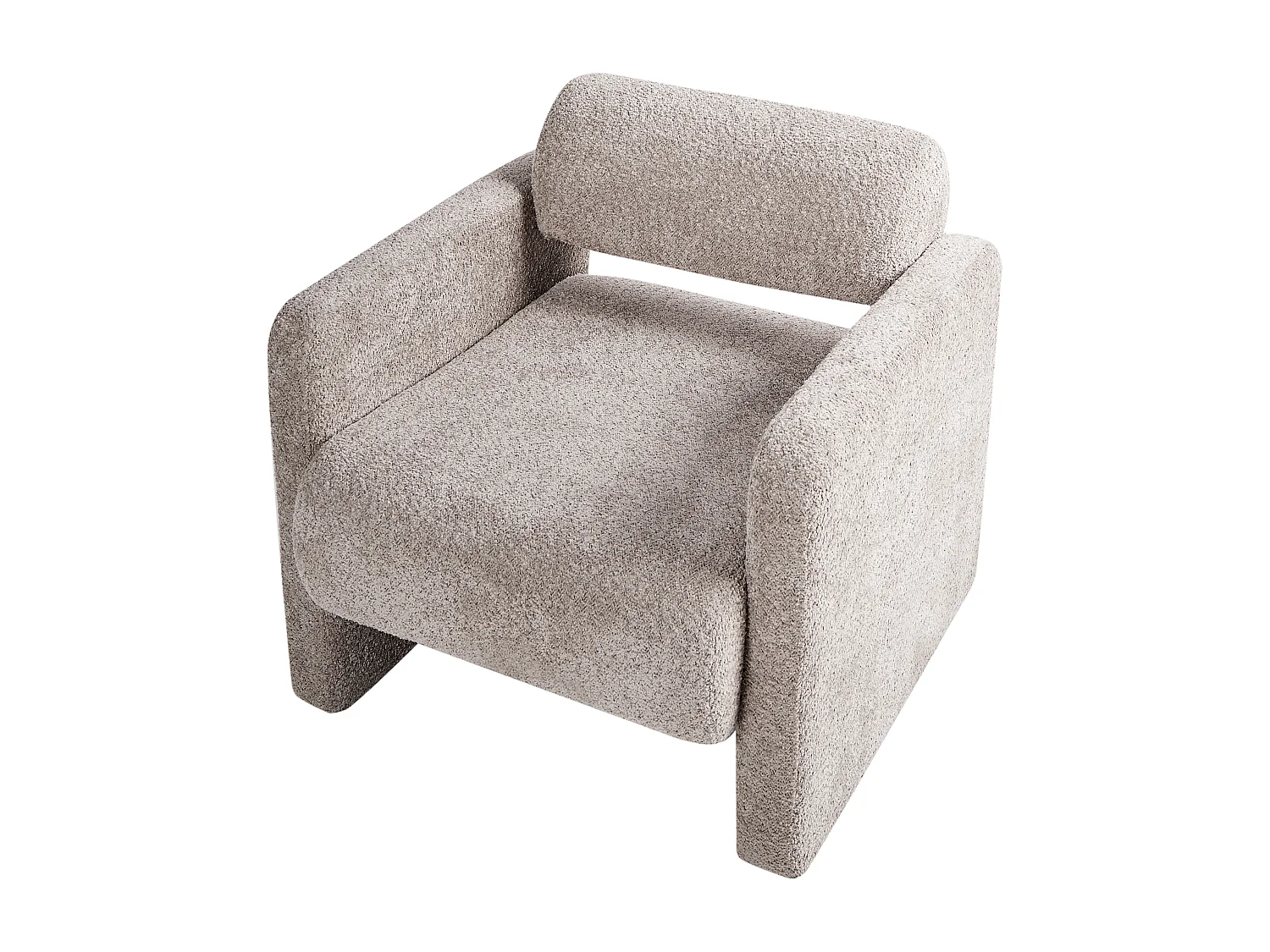 Bouclé Sessel im Retro-Stil Wohnzimmer Akzentstuhl Beige Taupe Hallsberg