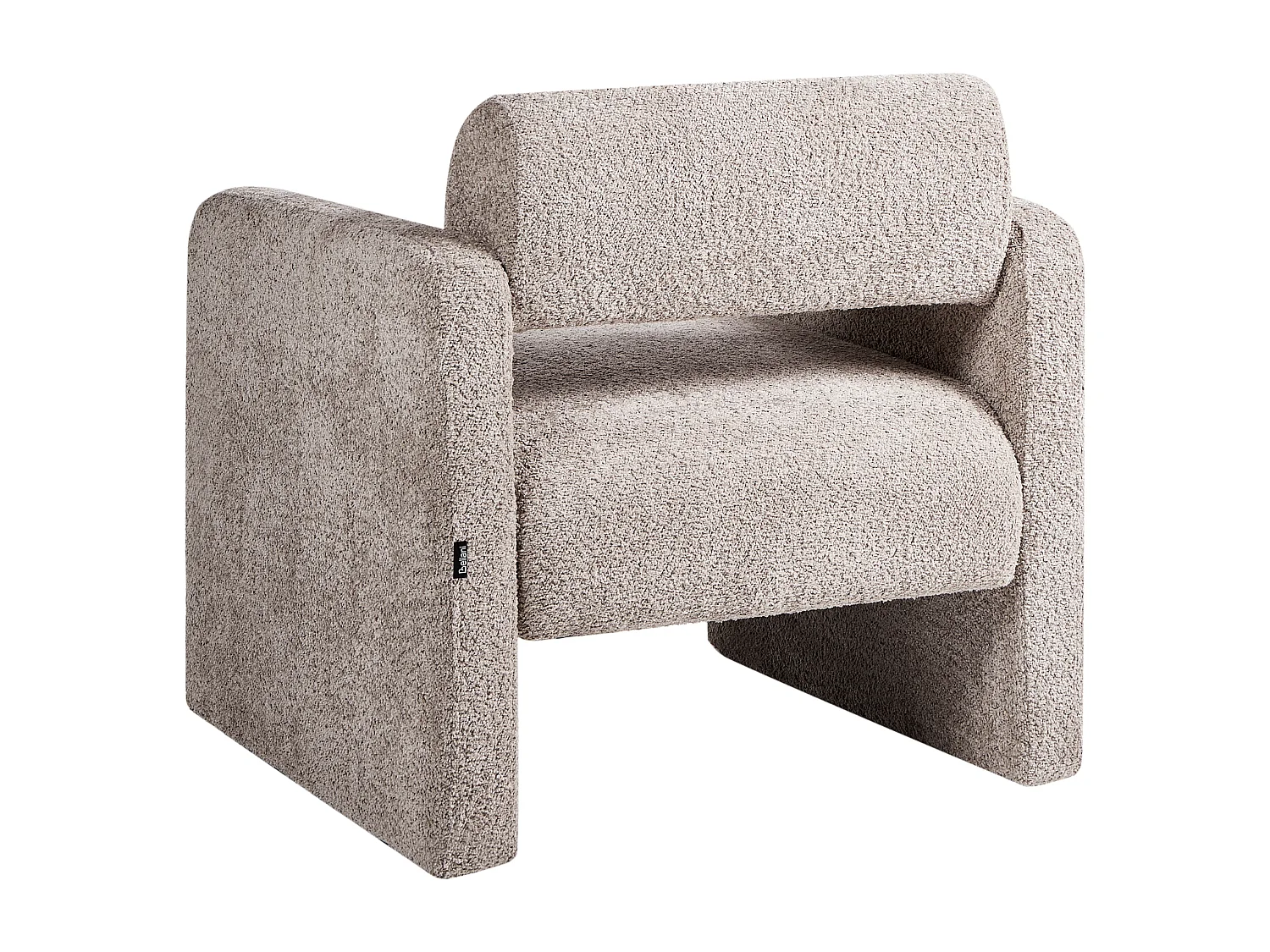 Bouclé Sessel im Retro-Stil Wohnzimmer Akzentstuhl Beige Taupe Hallsberg