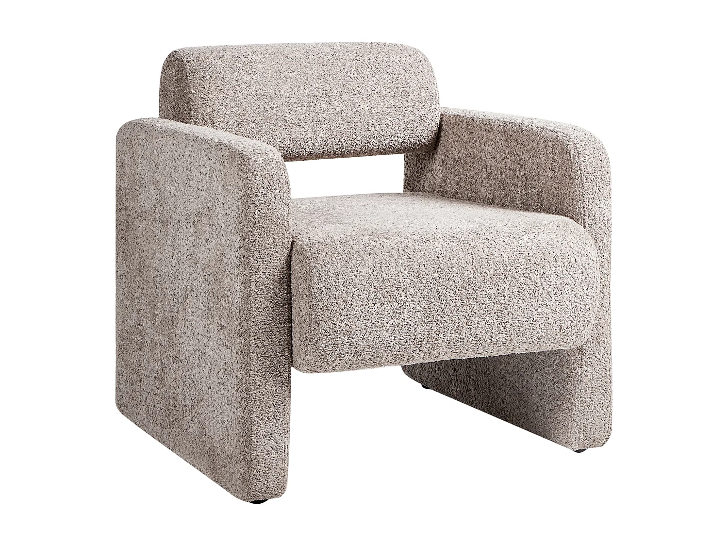 Bouclé Sessel im Retro-Stil Wohnzimmer Akzentstuhl Beige Taupe Hallsberg