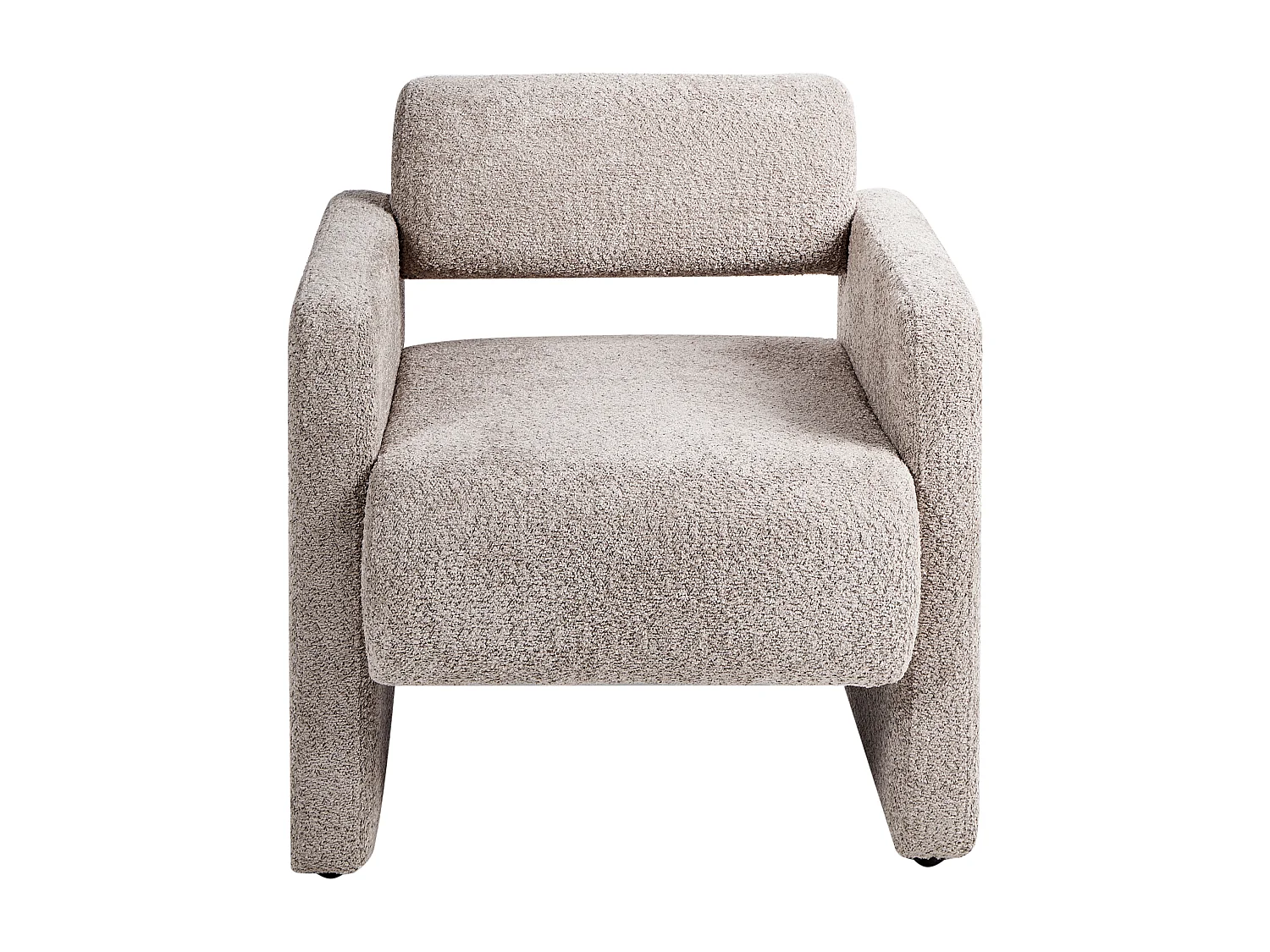 Bouclé Sessel im Retro-Stil Wohnzimmer Akzentstuhl Beige Taupe Hallsberg