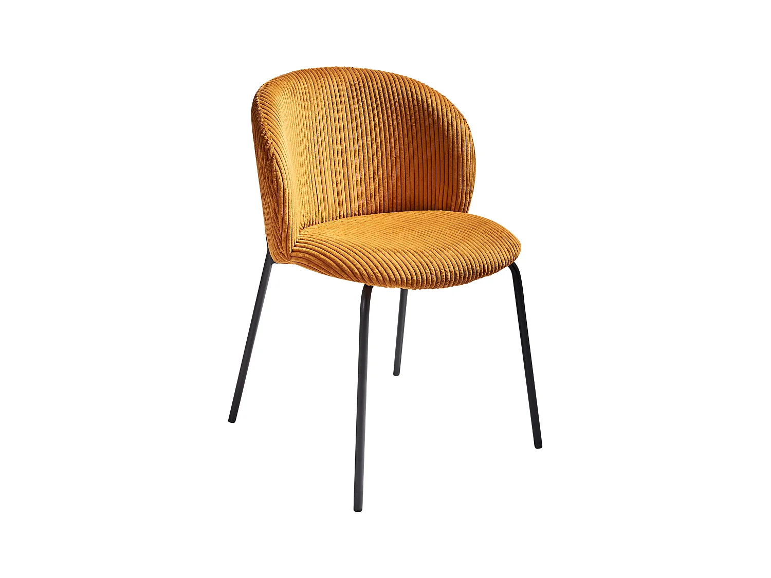 Lot de 2 chaises de salle à manger MILES Velours côtelé Orange