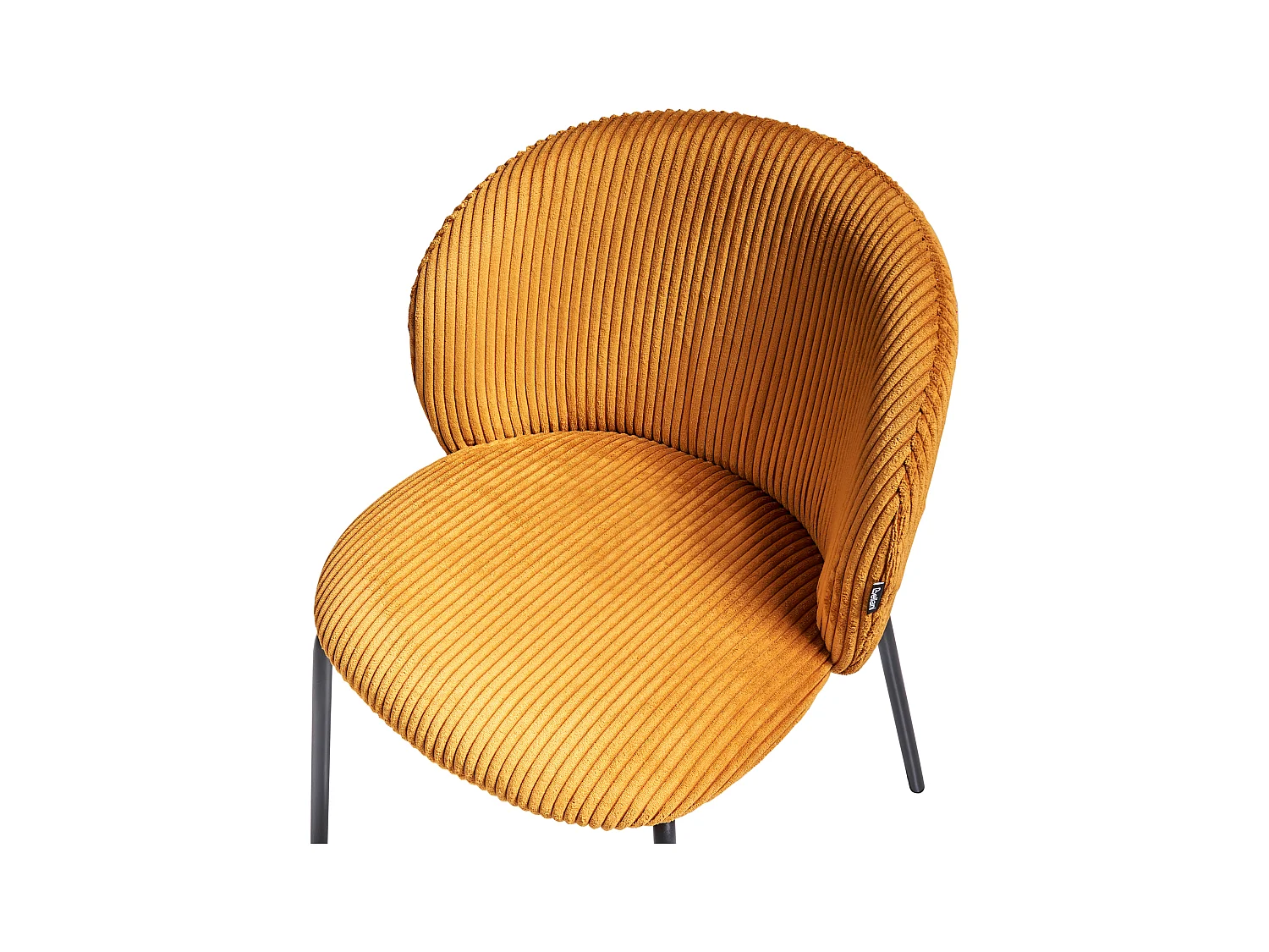 Lot de 2 chaises de salle à manger MILES Velours côtelé Orange