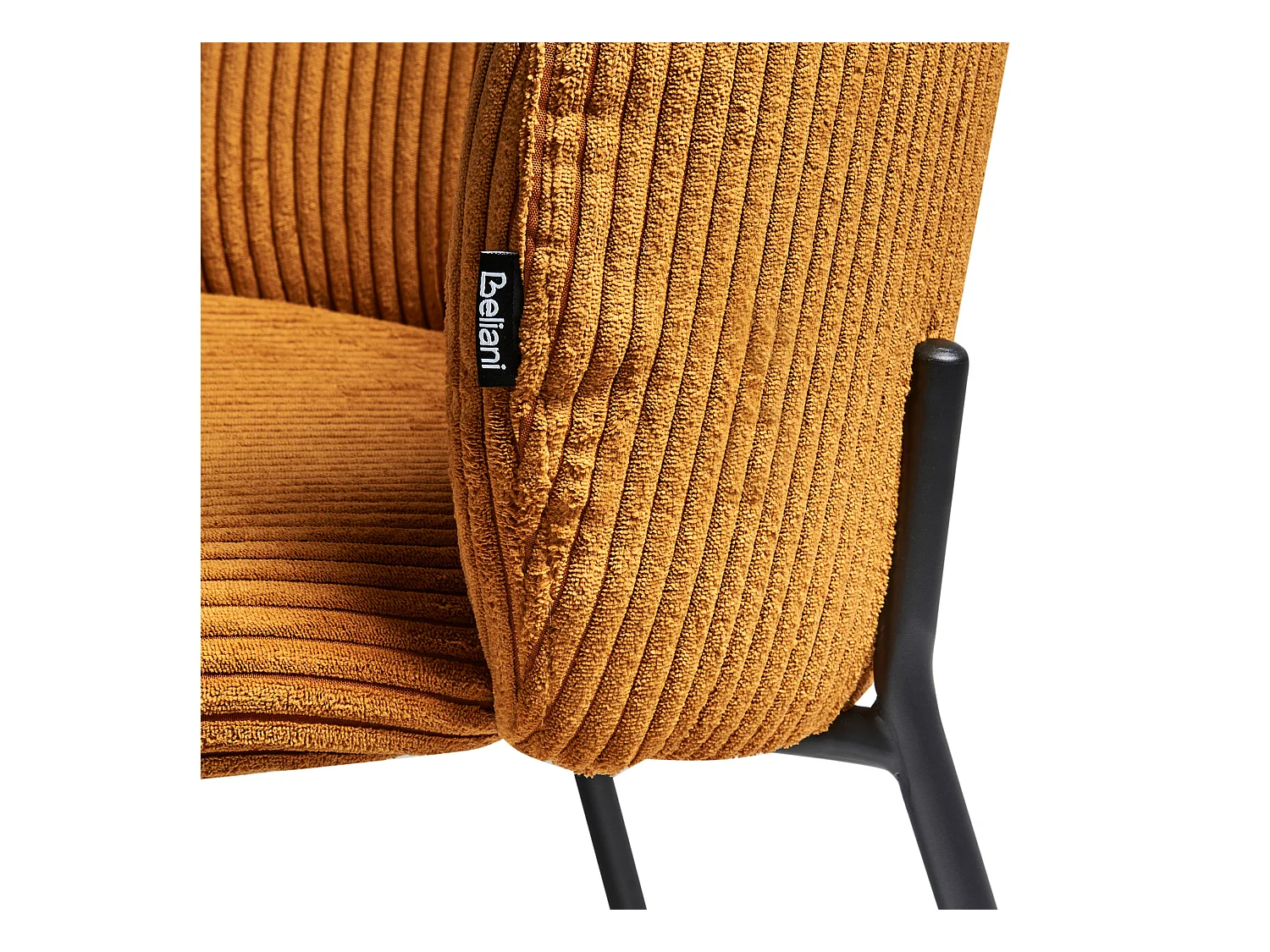 Lot de 2 chaises de salle à manger MILES Velours côtelé Orange