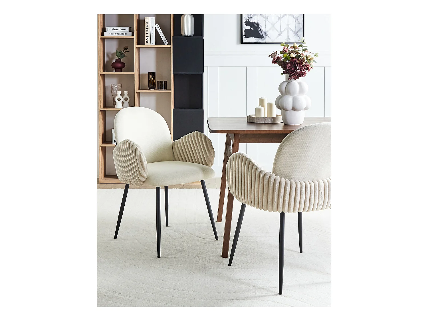 Zestaw 2 krzeseł do jadalni AMITY Jasnobeżowy