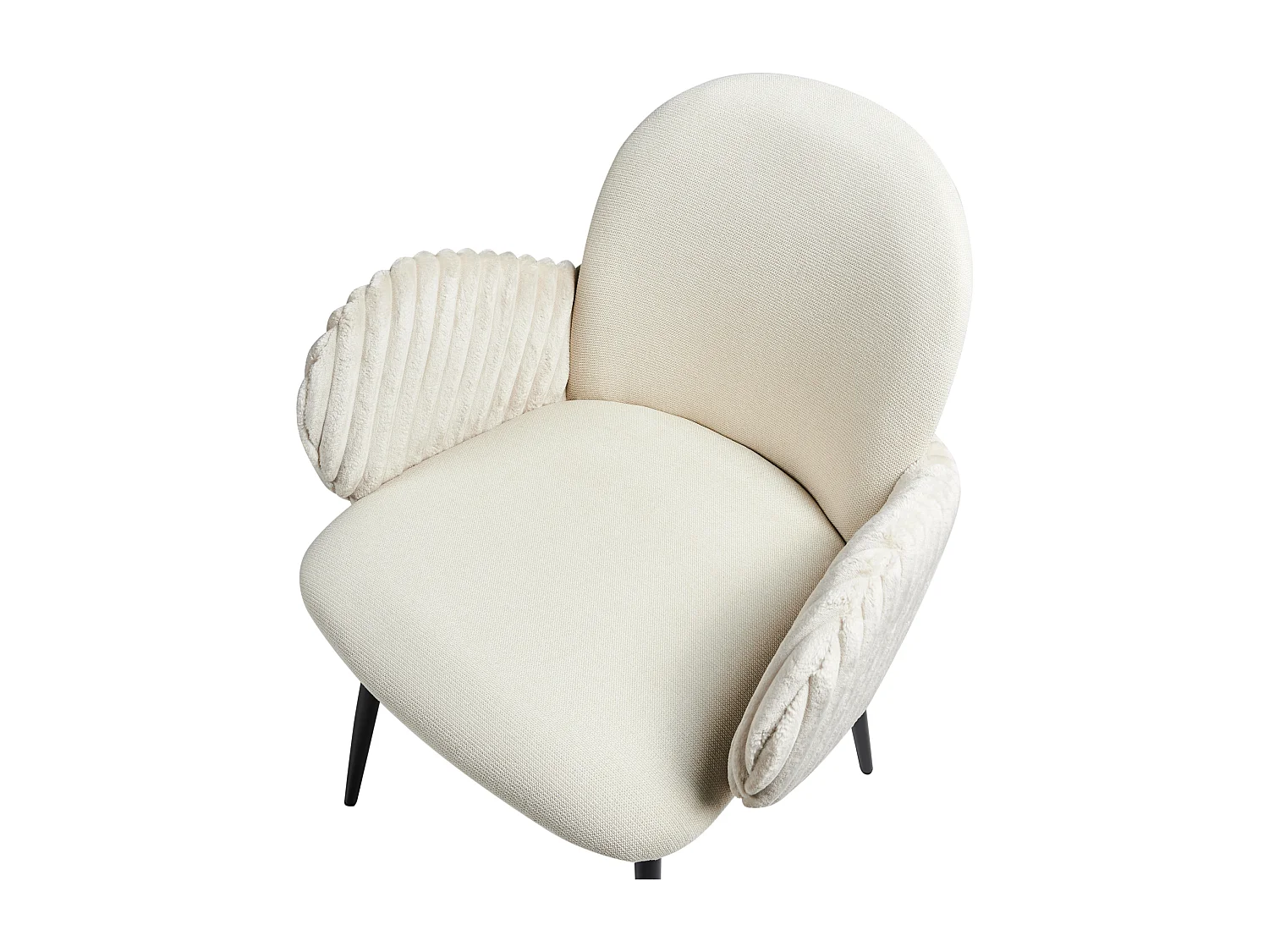 Lot de 2 chaises de salle à manger AMITY Tissu Beige clair